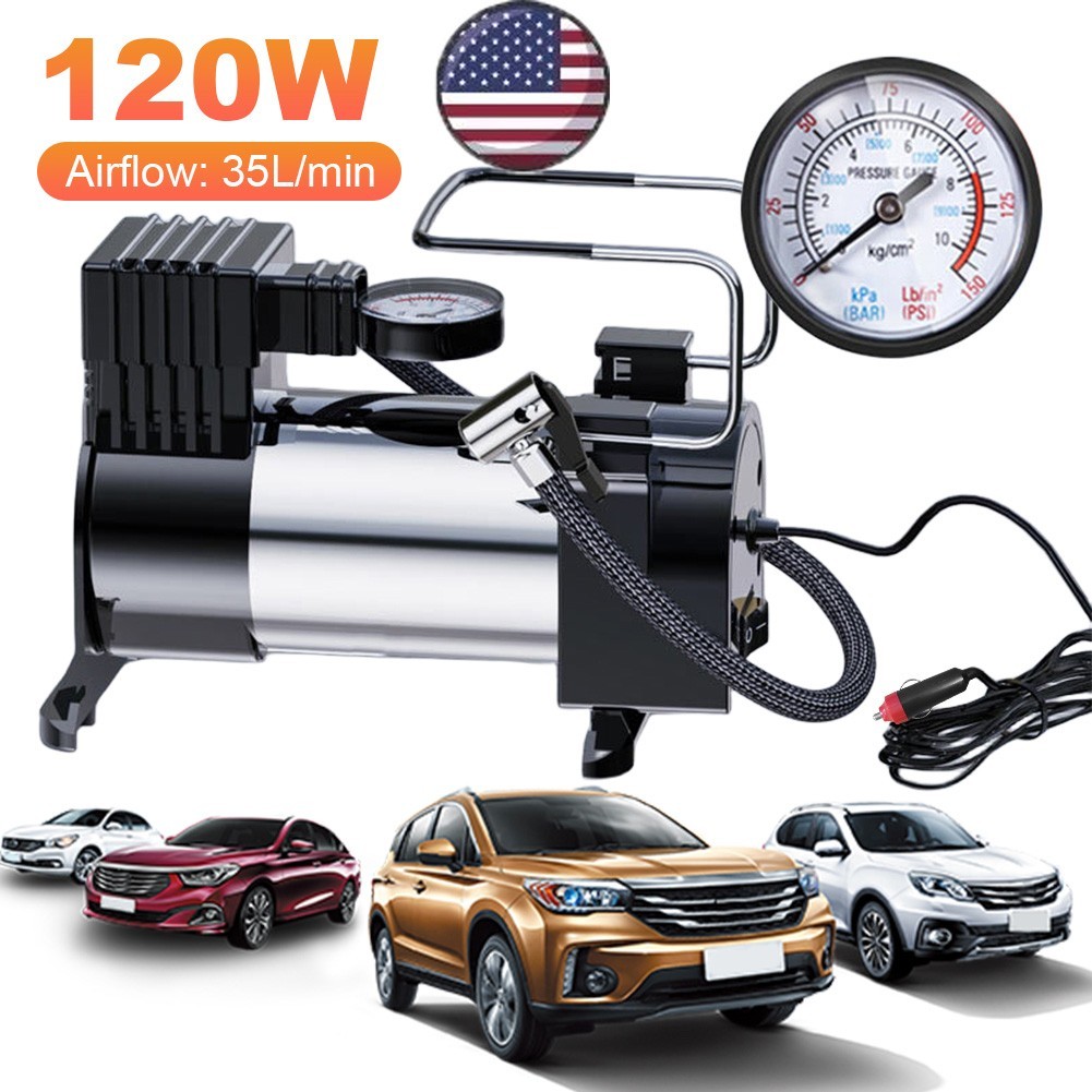 Mini Duty Portable Air Compressor Car Tire Inflator Electric Pump Auto 12V