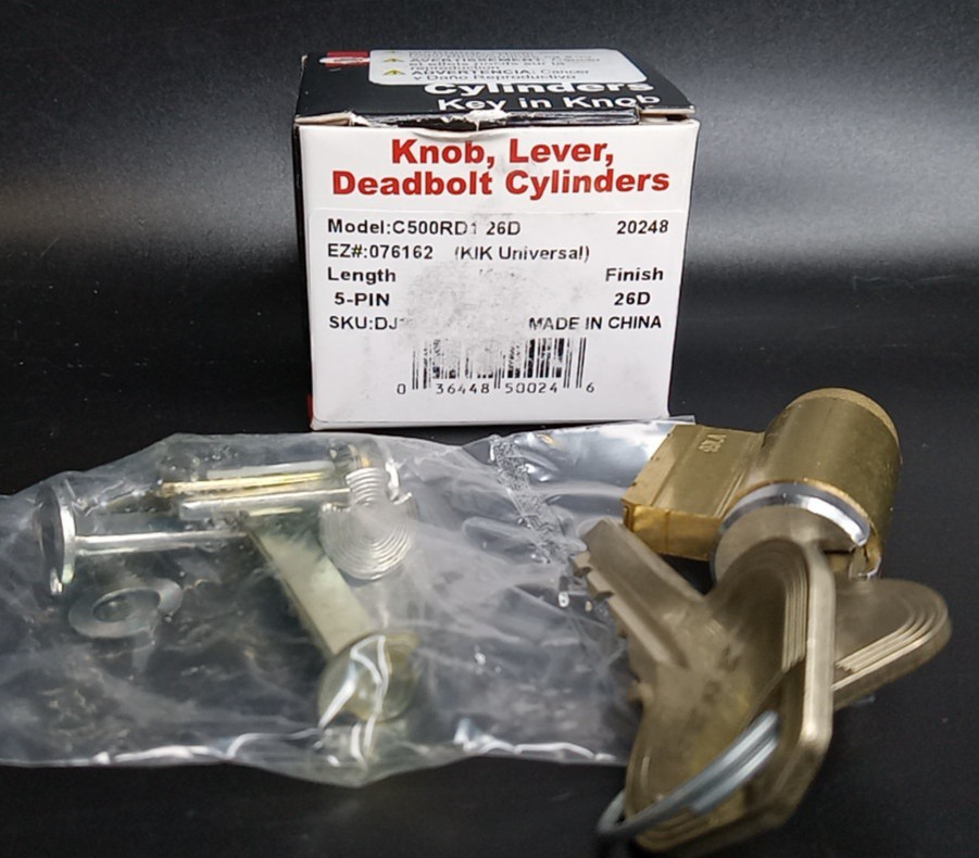 C500RD1 26D Key In Knob Cylinder LSDA NOS Two Keys