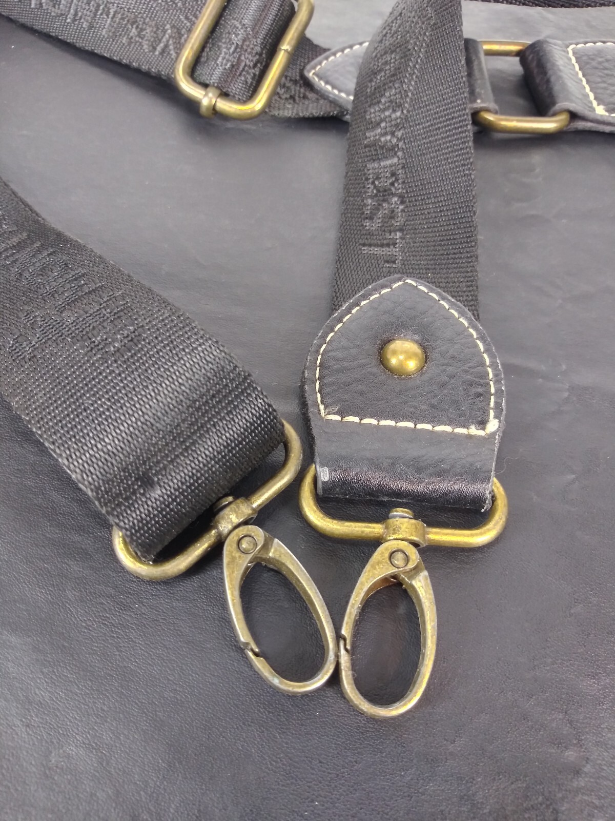 Montana West Black Web Adjustable Bag Strap Replacement STRAP ONLY Embossed Logo