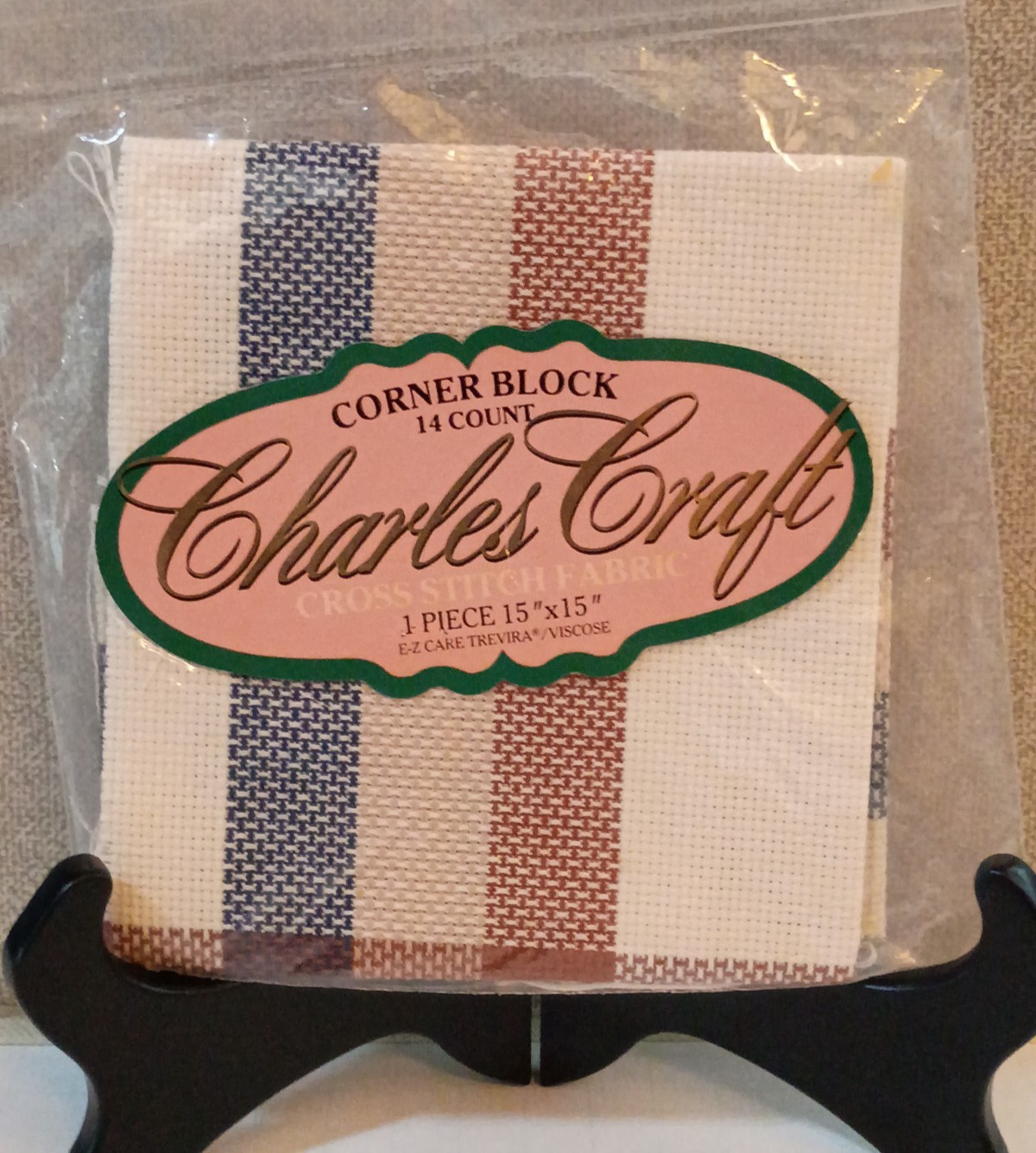 Charles Craft Corner Block 14 Count Aida Cross Stitch Fabric - 15" x 15"