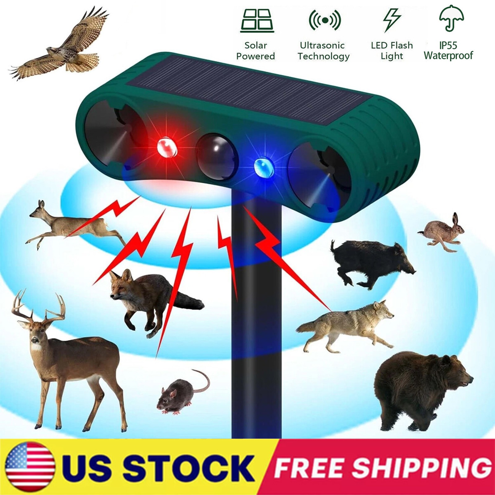 Solar Wireless Motion Sensor Alarm Detector 130db Loud Noise Outdoor Waterproof