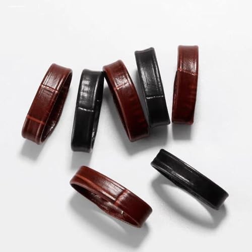 14PCS Leather Watch Band Keeper, 7 Sizes Holder Loop Replacement, Black