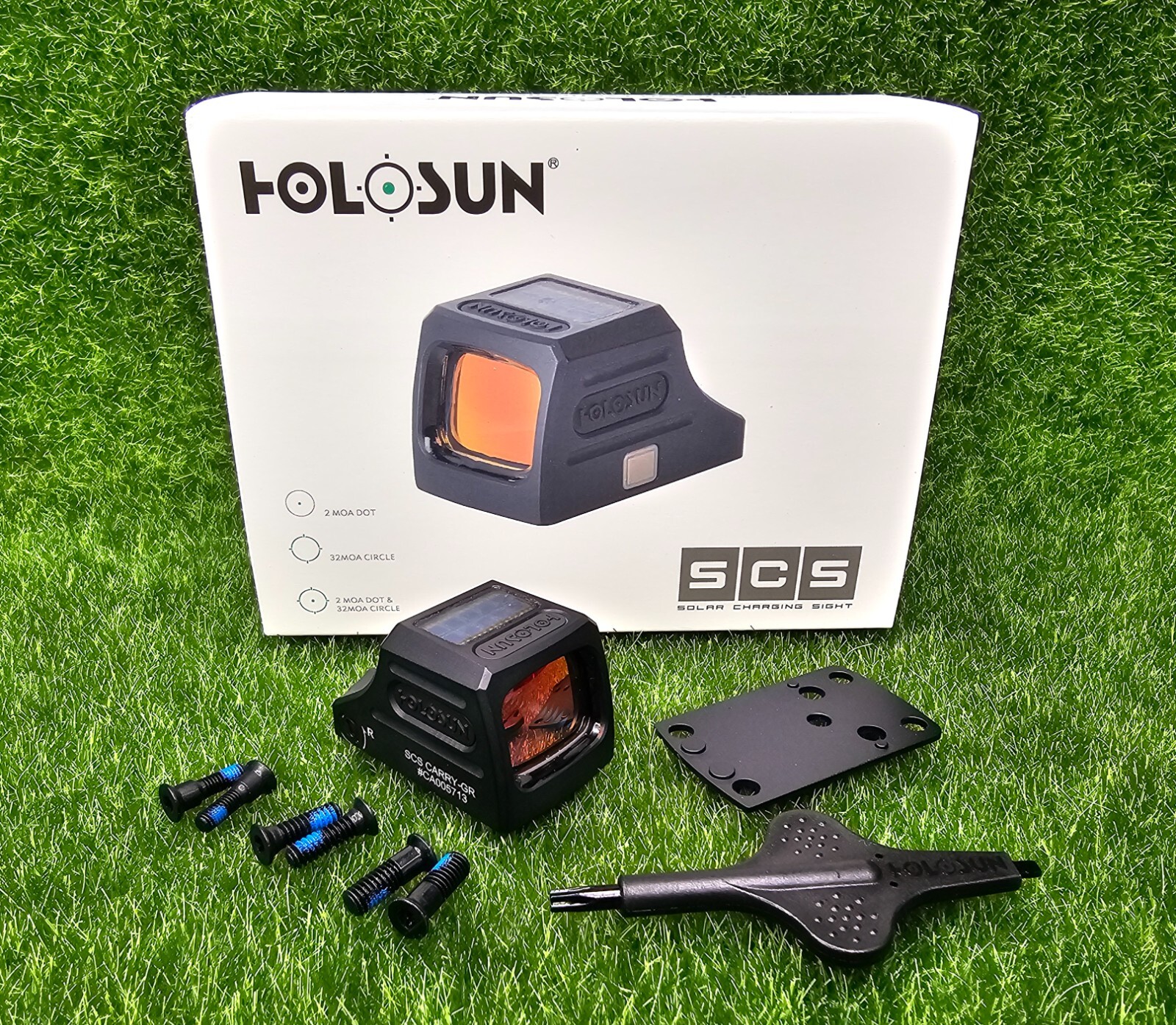 Holosun SCS Carry Green Multi Reticle Solar Charging Reflex Sight - SCS-CARRY-GR