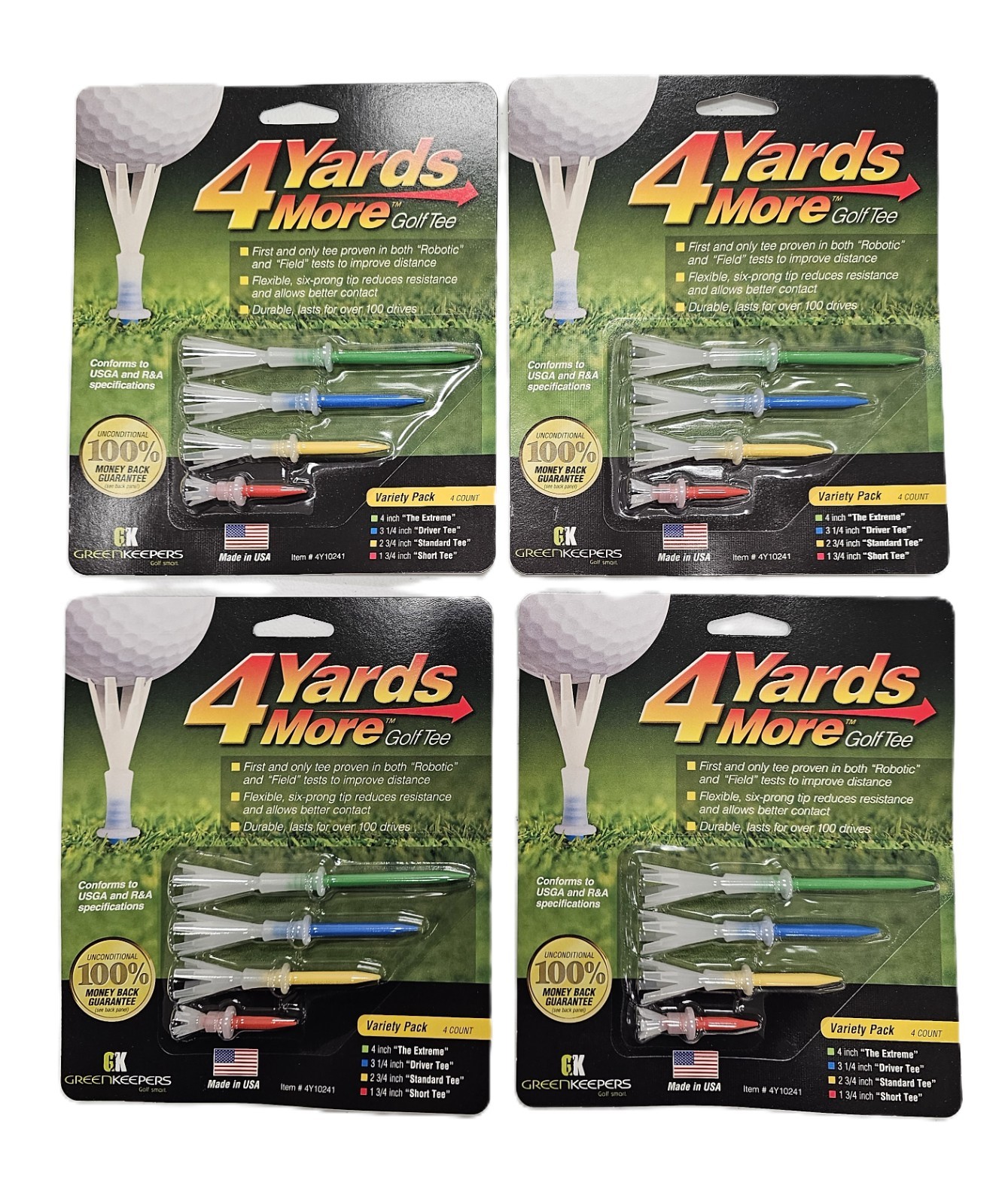 4YardsMore Variety Pack Golf Tees 4ct (4 packs)