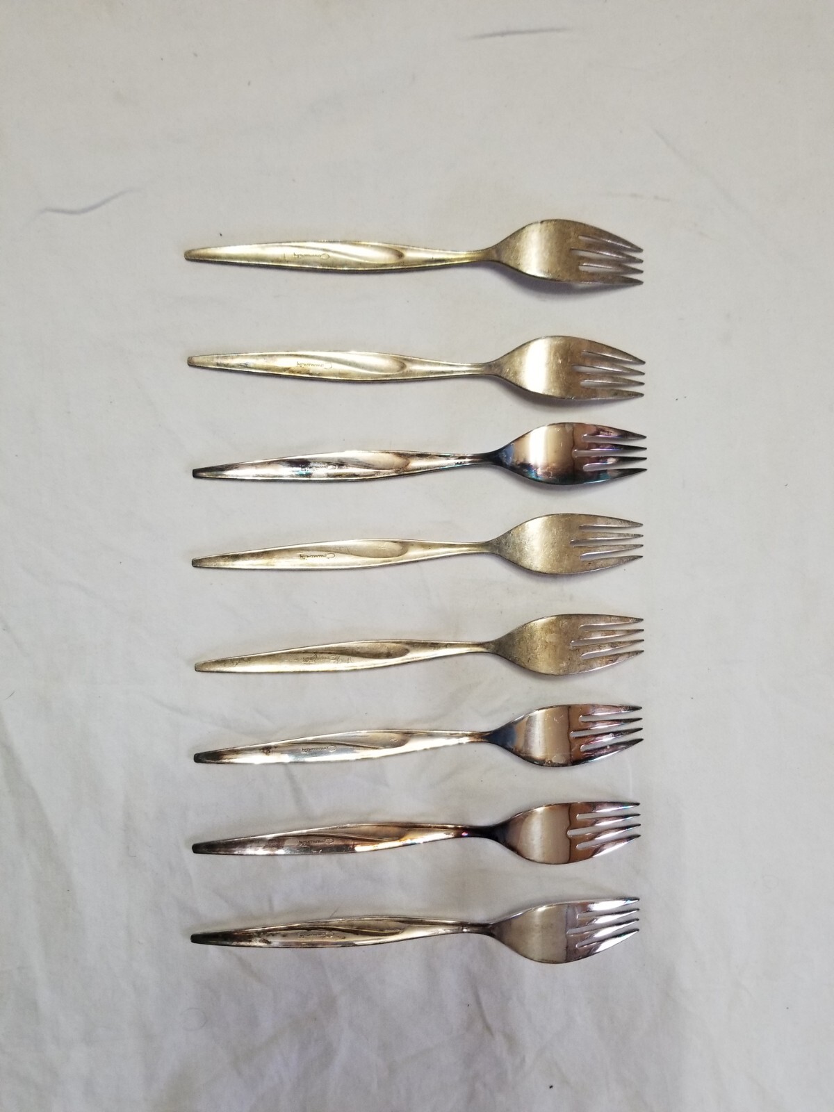Oneida Community Flight Pattern Set of 8 Dinner Forks VTG 1963 Flatware