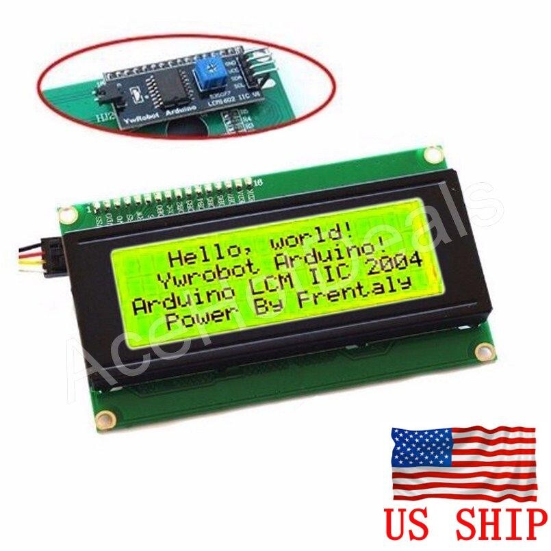 2X Yellow Serial IIC/I2C/TWI 2004 204 20X4 Character LCD Module Display Arduino