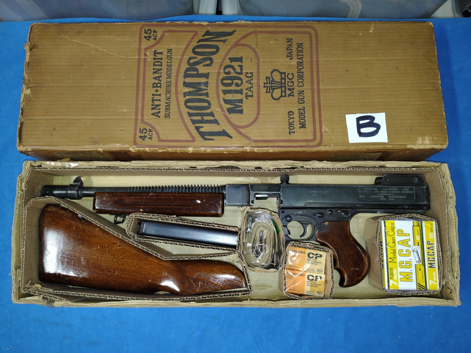 (B) Rare 05-1979 Japan 1921 Thompson MGC Model Gun Corp w 20 Carts 400 7mm Caps