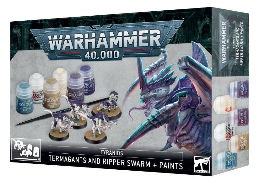 Warhammer 40,000 Tyranids Termagants and Ripper Swarm + Paints Set [60-13]