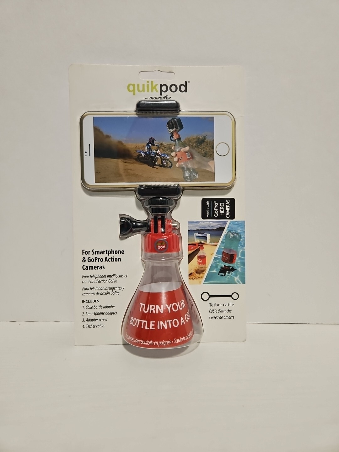 Quikpod DigiPower Action Bottle Cap For Smartphone & GoPro Action Cameras