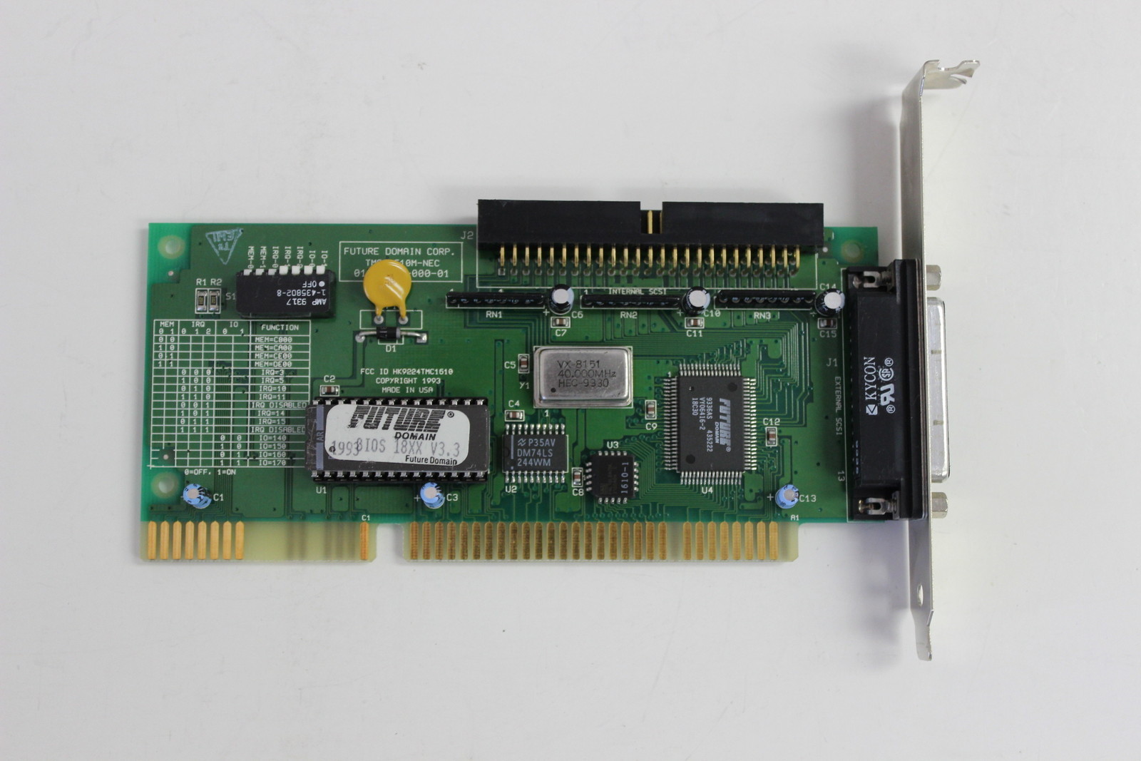 FUTURE DOMAIN TMC-1610M-NEC ISA SCSI HOST ADAPTER 01-00011-000-01 WITH WARRANTY