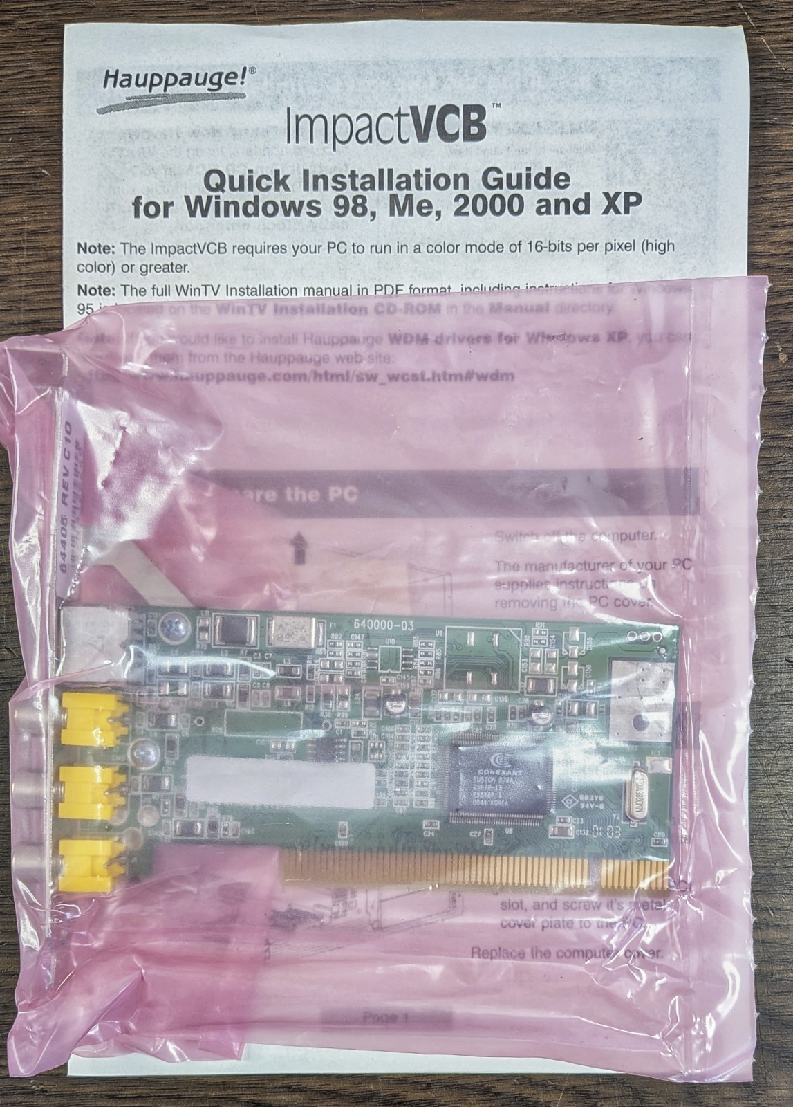 SEALED NEW - Hauppauge 64405 640000-03 LF Rev:C10 PCI Video Capture ImpactVCB