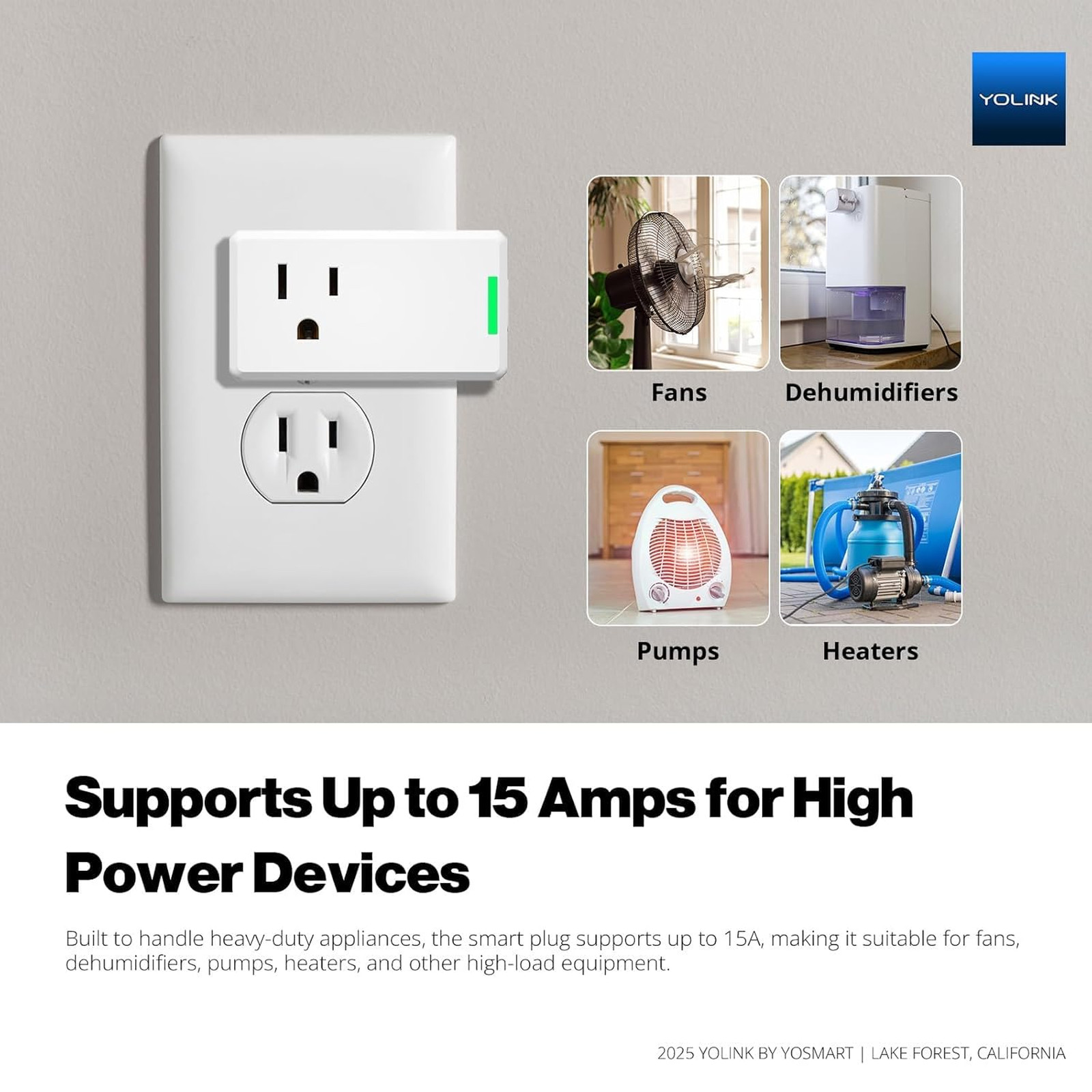 Smart Energy Plug 15A LoRa Range High Power Devices Cycle Schedule Real-Time