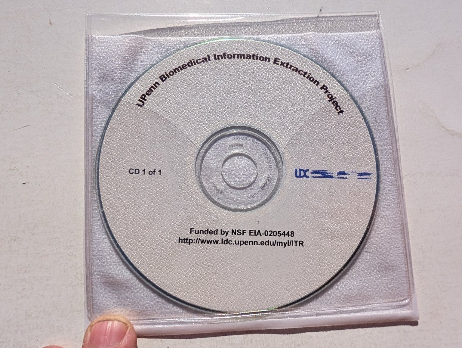UPenn LDC Biomedical Information Extraction Project Software CD NSF EIA-0205448