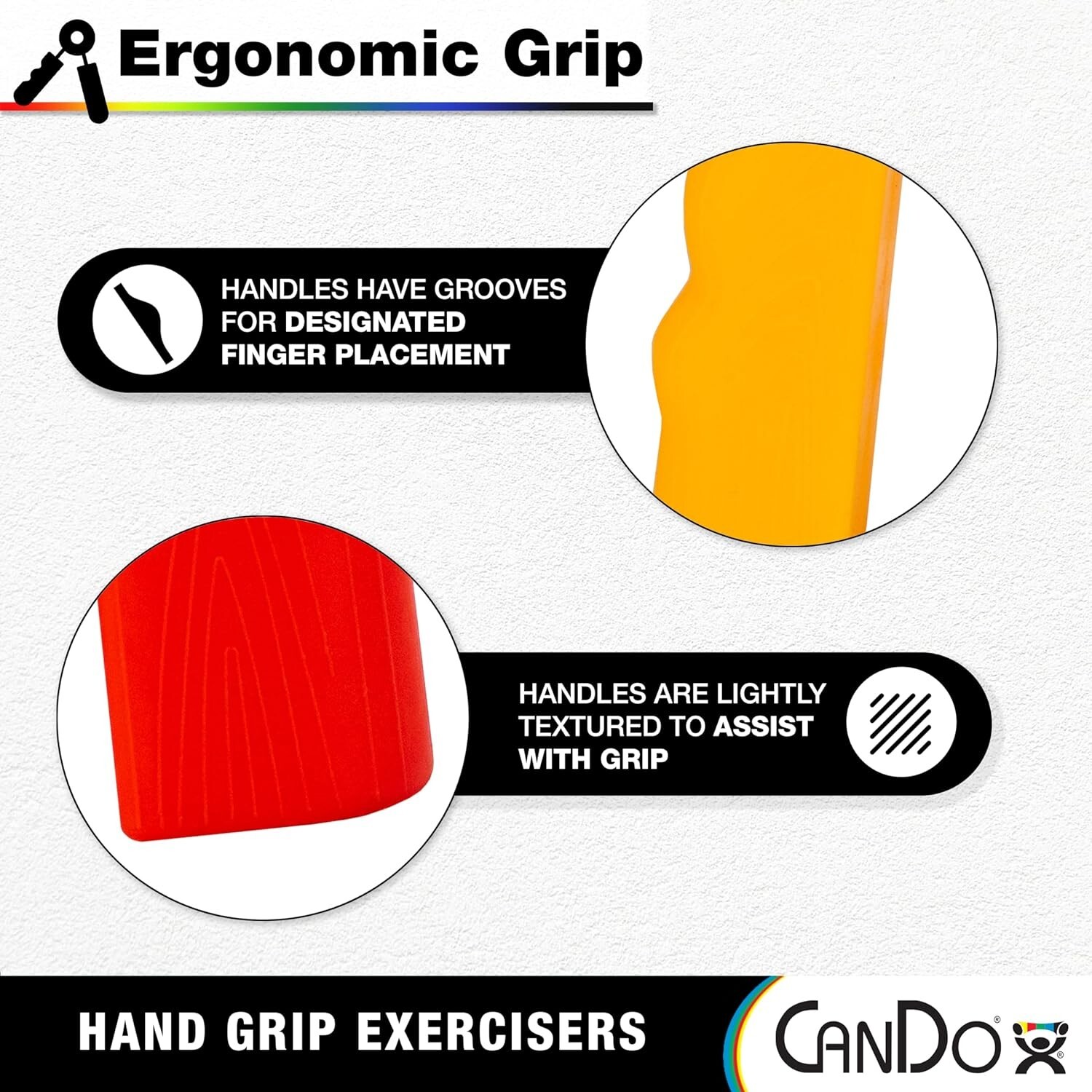 CanDo Hand Grip Exerciser Pair - Red, Light - 6 lb