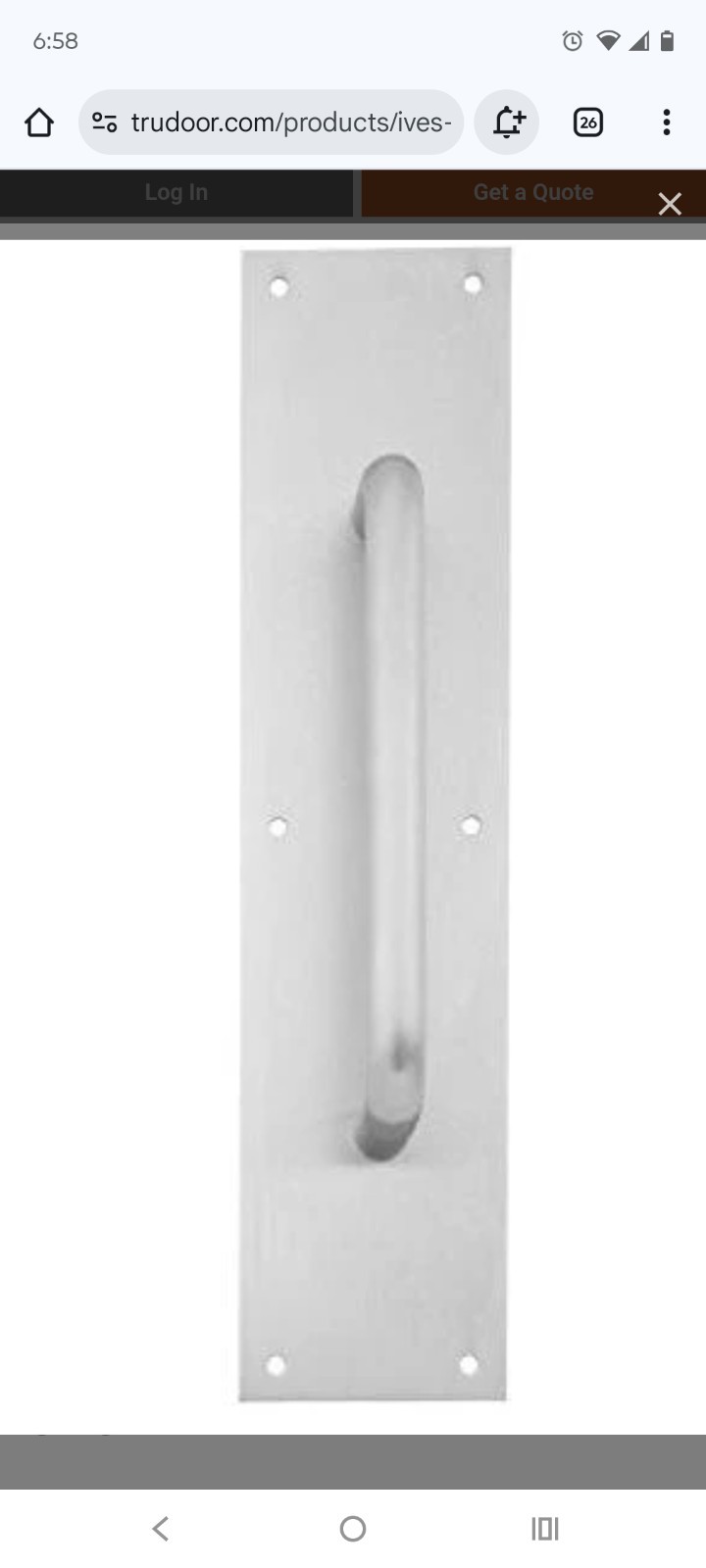 IVES 8302-8 26D 4x16 PULL PLATE