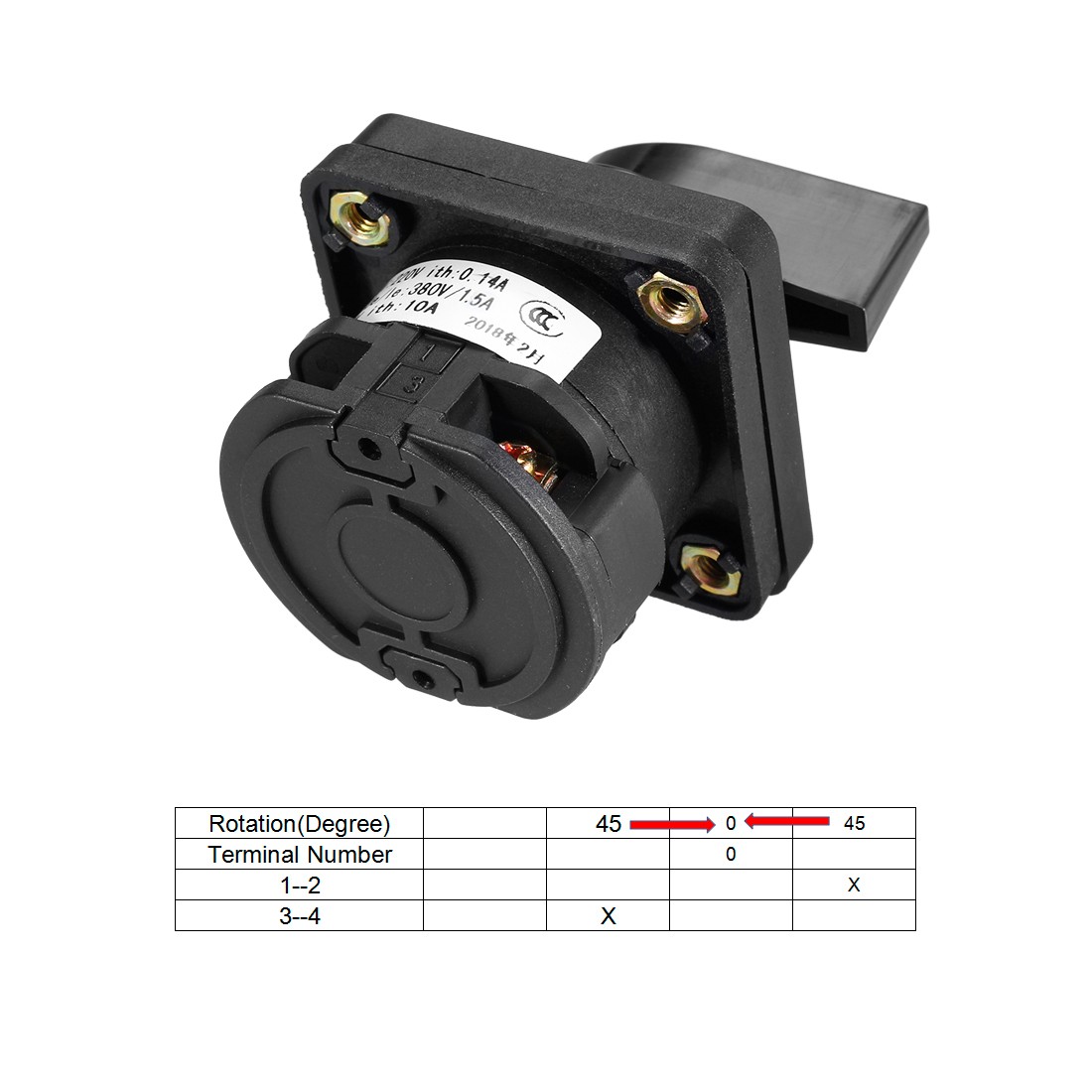 Changeover Switch 3 Position Rotary Selector Cam Switch 4 Terminals Momentary