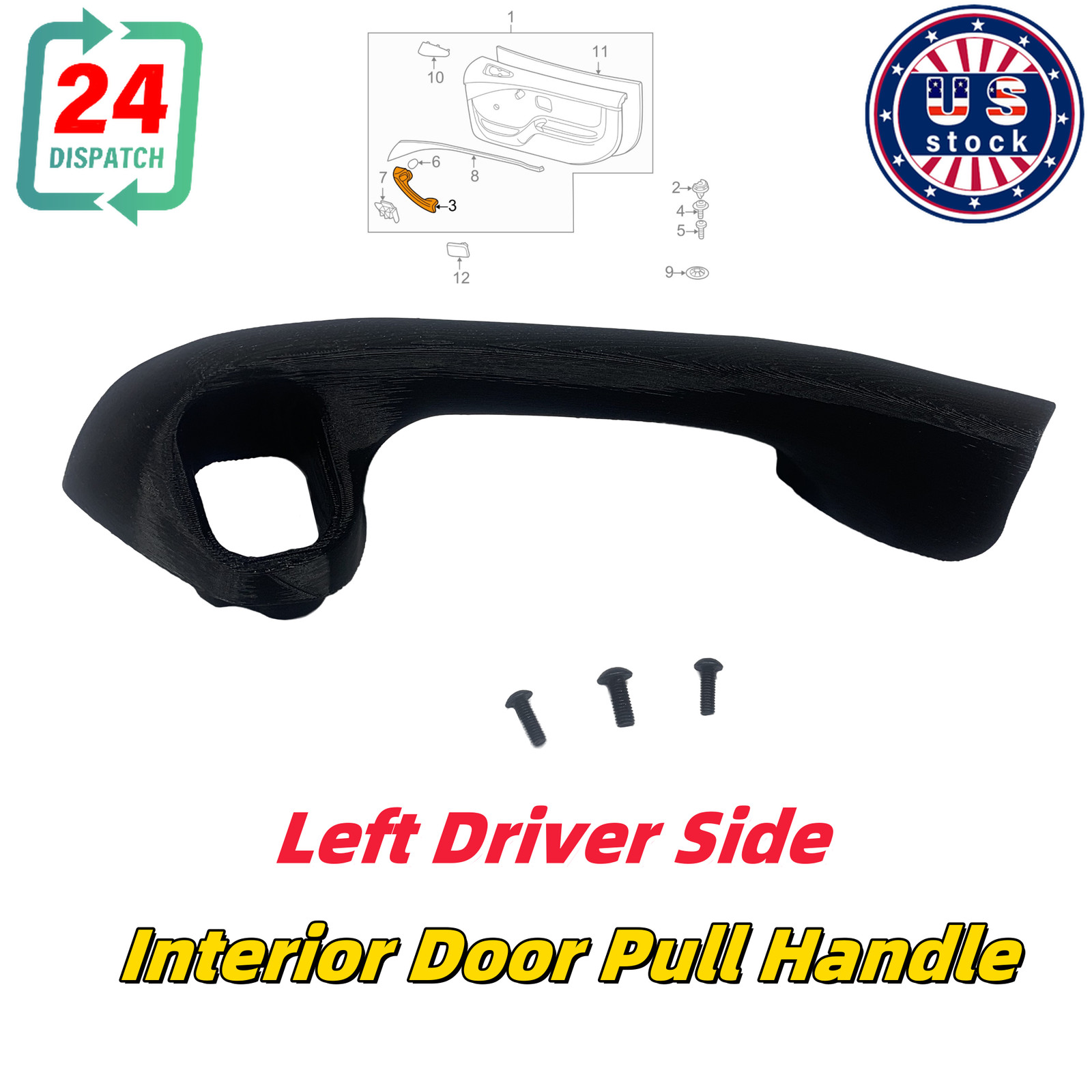 1SET For 96-02 BMW Z3 Roadster Petg Interior Door Pull Handle Left Driver Side