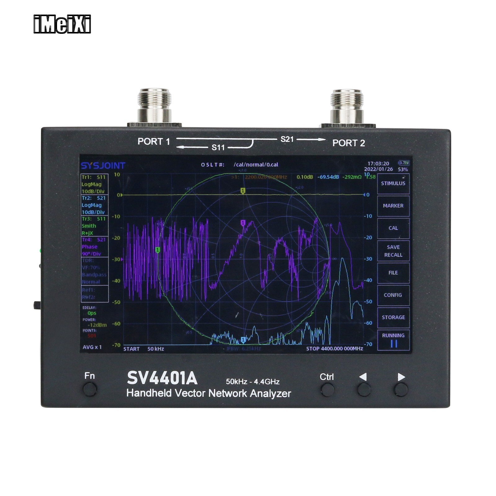 SV4401A 50KHz-4.4GHz VNA Vector Network Analyzer 100DB Dynamic International