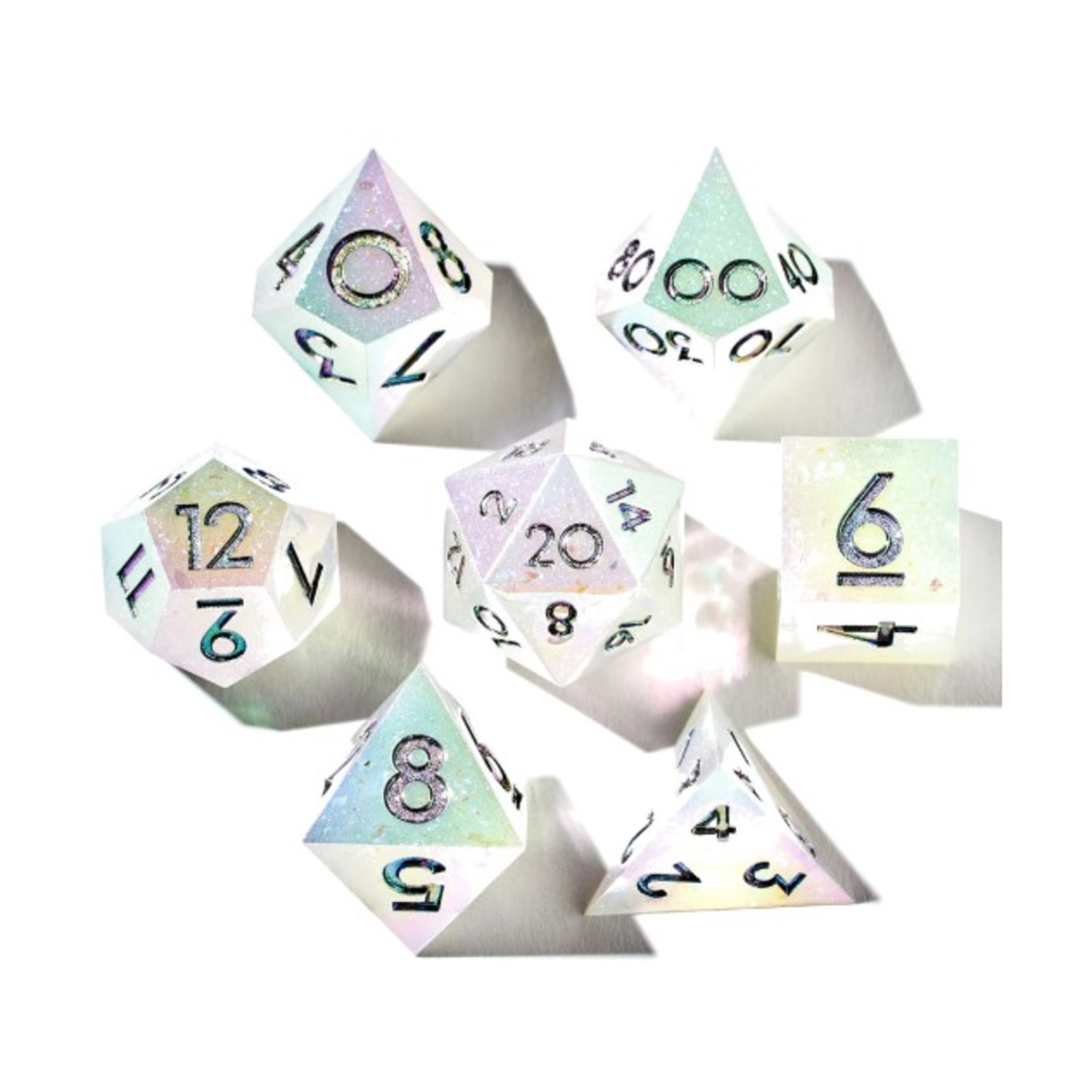 Dispel Iridescent Resin Dice Poly Set - Moon Maiden (7) New