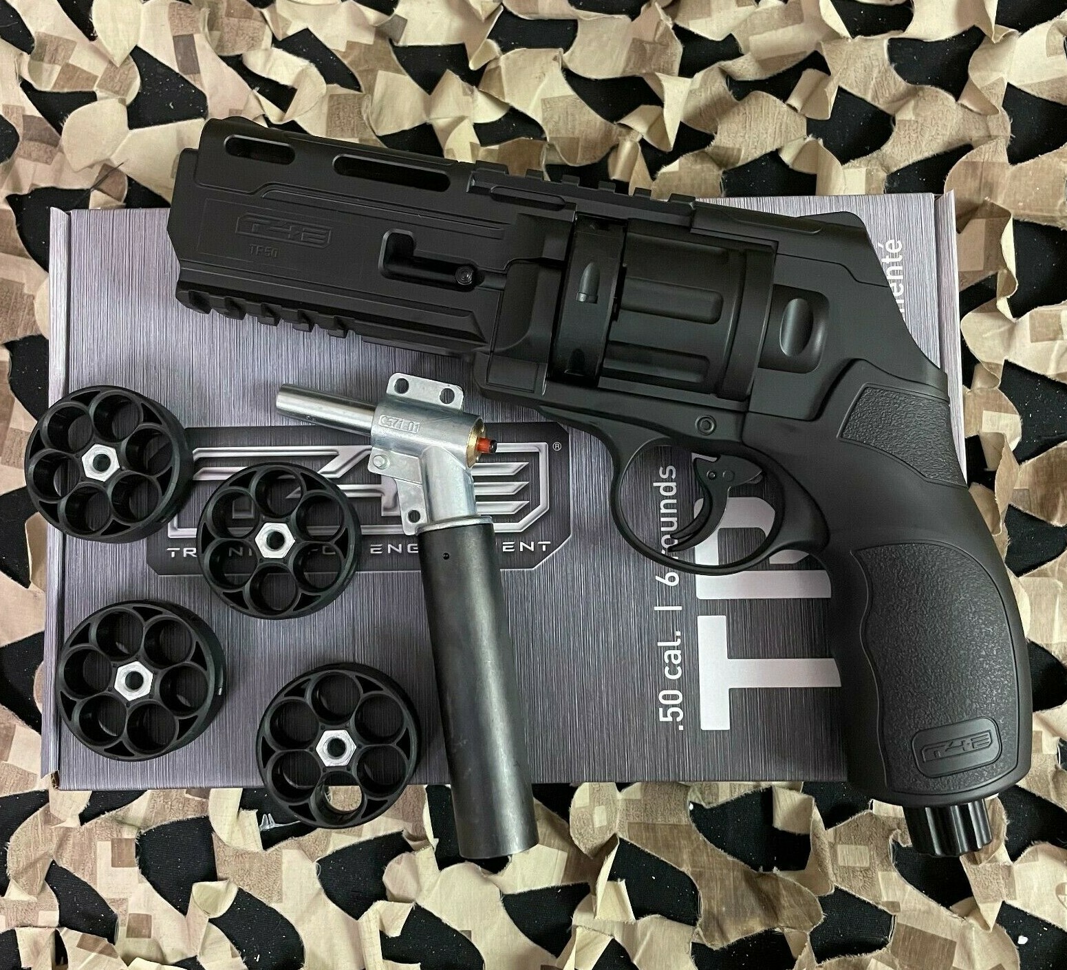 Umarex T4E .50 Cal TR50 Paintball Revolver With 11 Joule Upgrade Valve - Black