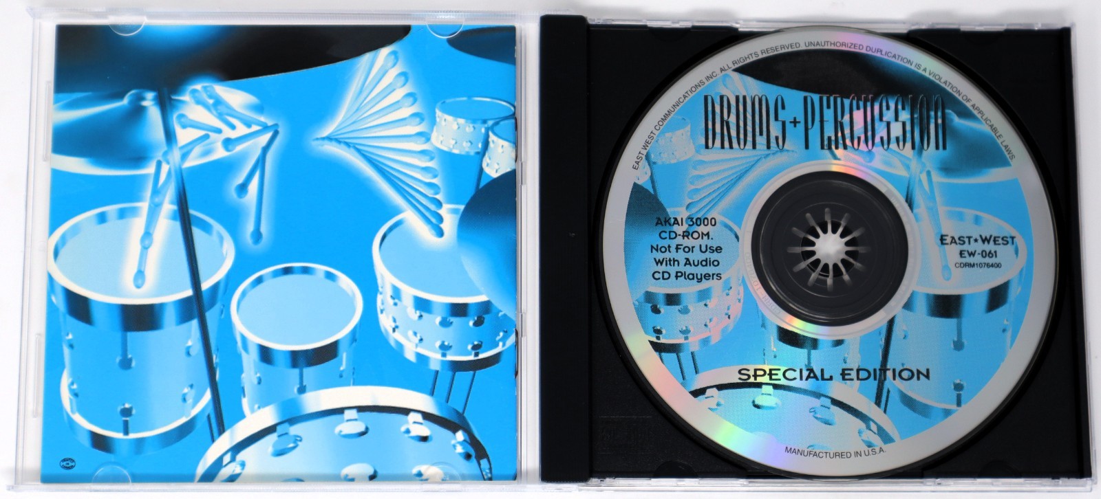 East West Drums + Percussion SE Akai Format Missing Back Inlay Sampling CD