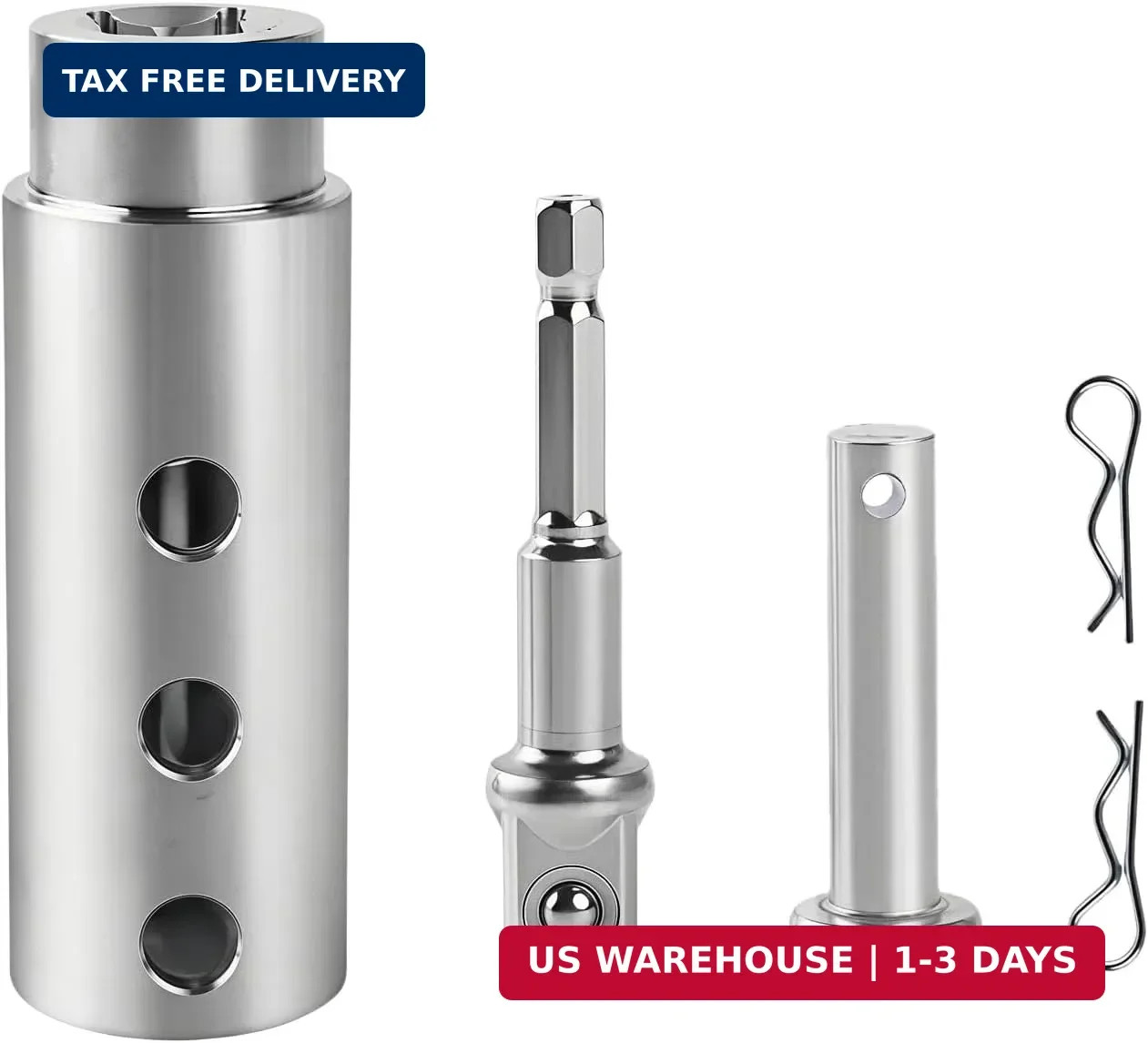 Trailer Jack Drill Adapter, 1 Inch Drive Shaft Stainless Steel Heavy Duty Adapte