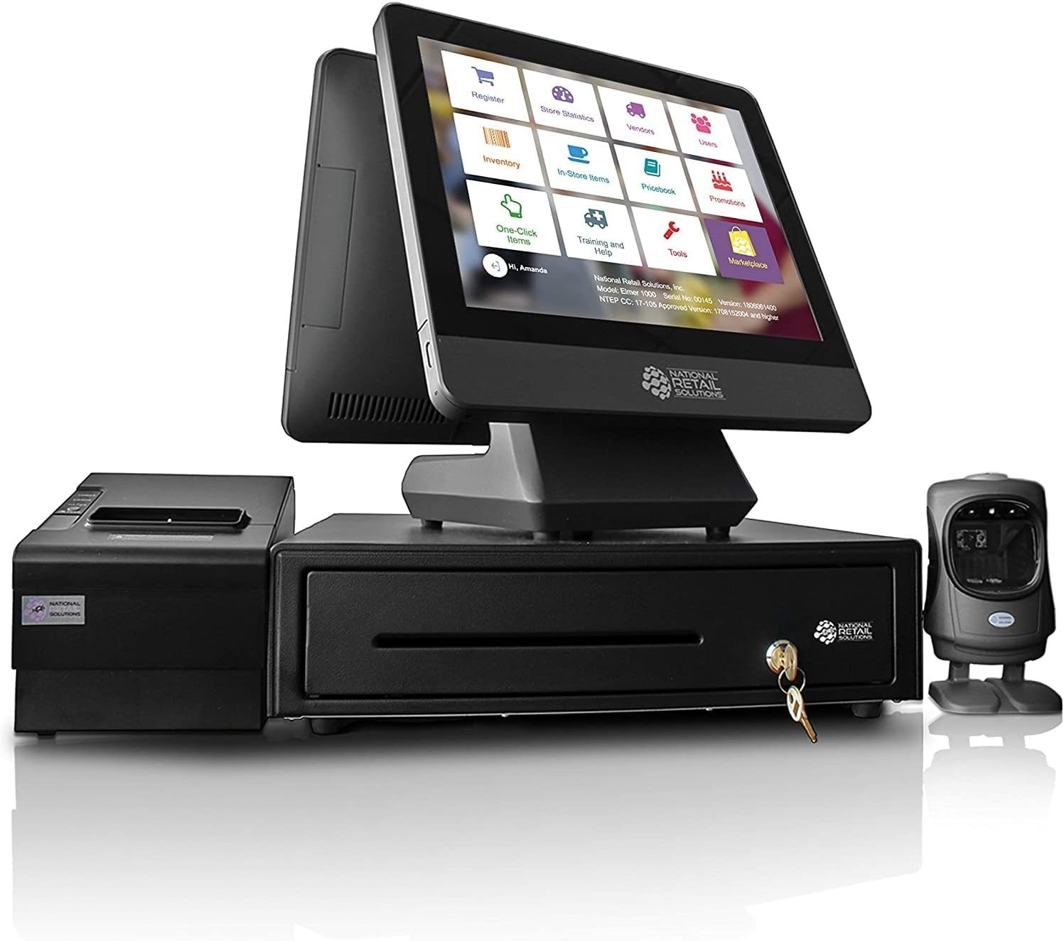 NRS Plus Credit Card POS Cash Register for Small Businesses with processing