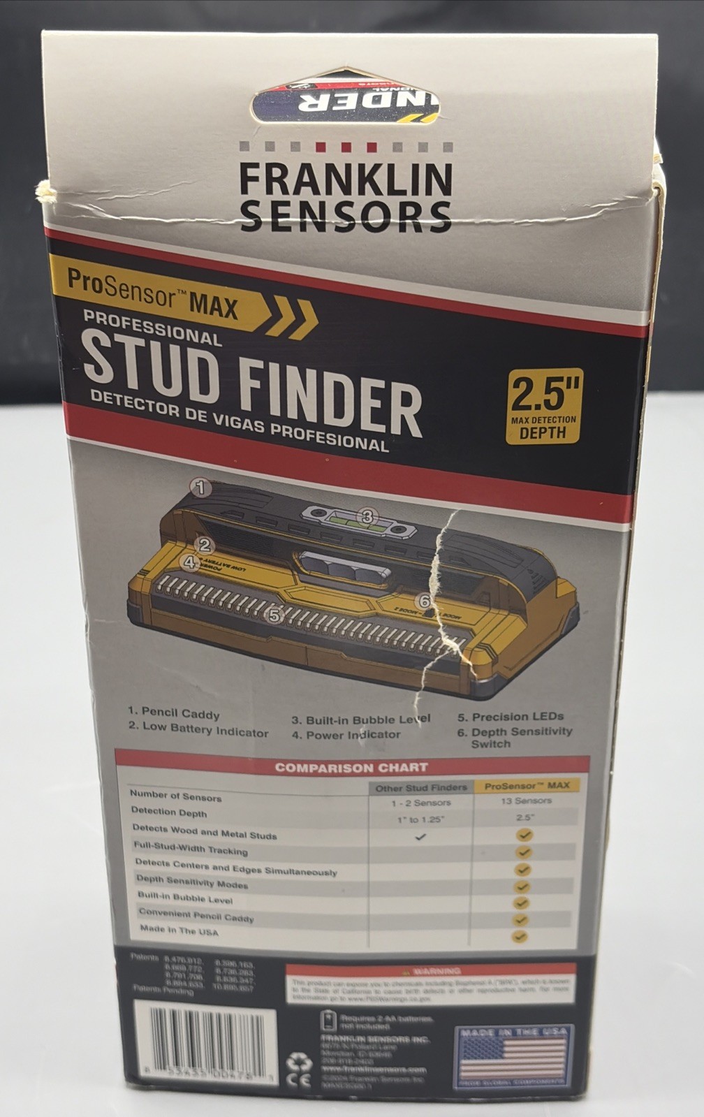 Franklin Sensors ProSensor MAX Stud Finder - New