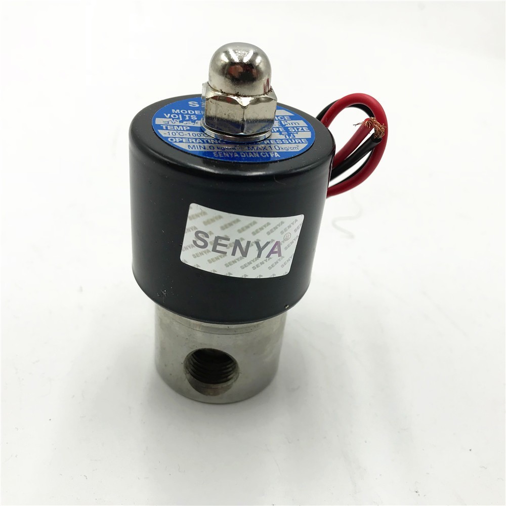 DC12V 3/8" NPT Thread Stainless Steel 304 Solenoid Valve NC NBR Seal Water Oil