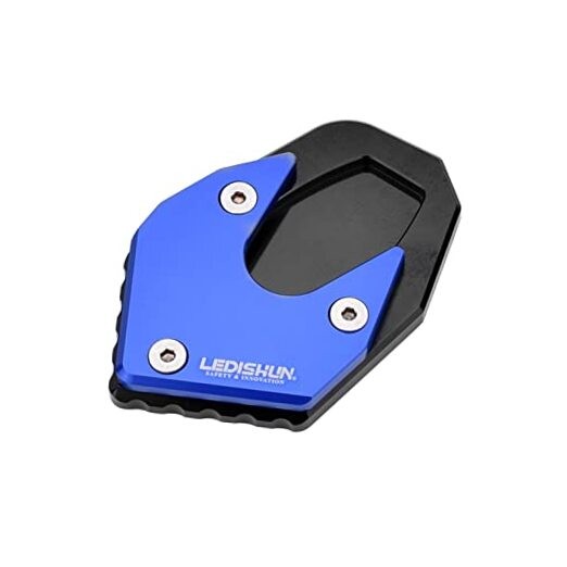 Motorcycle Kickstand Pad Side Stand Foot Extension Enlarger Plate Support Blue