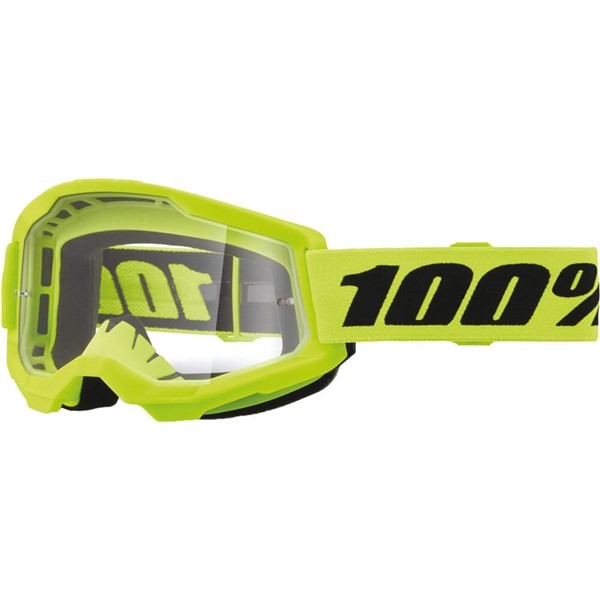 100 Percent Strata 2 Youth Goggles | Flo Yellow/Clear