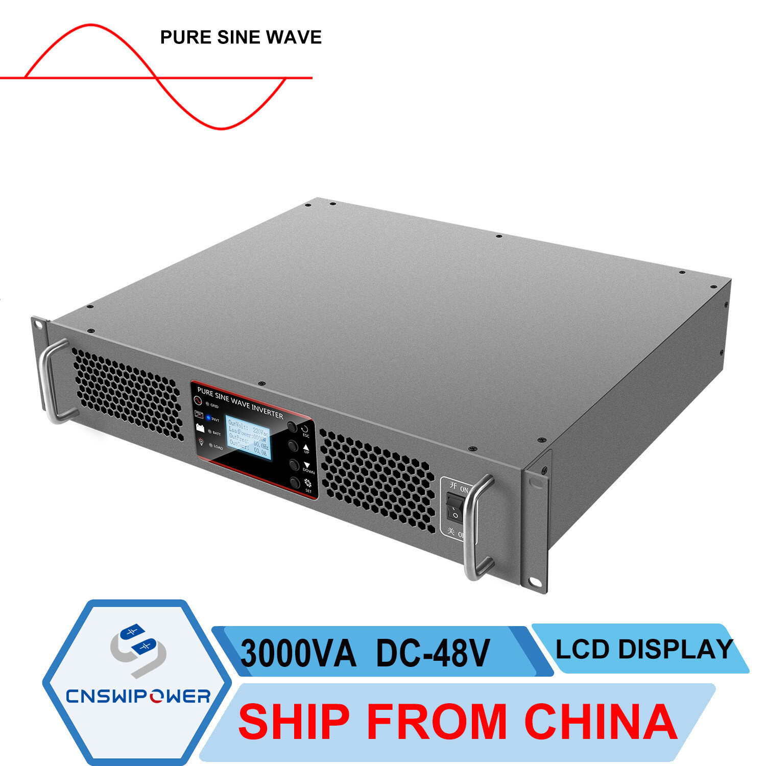 19 Inch For Industry And Telecom Rack Mount 3000VA Inverter 12/24/48 Volt Charge