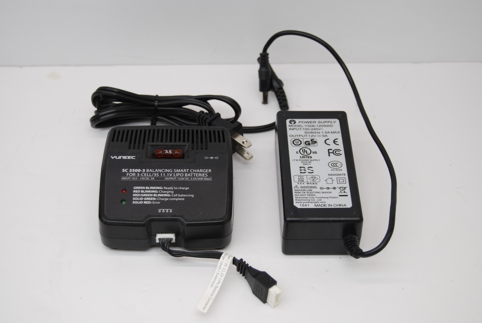 Yuneec Q500 Balancing Smart Charger SC3500-3 w/ 12V Adapter – OEM Drone Charger