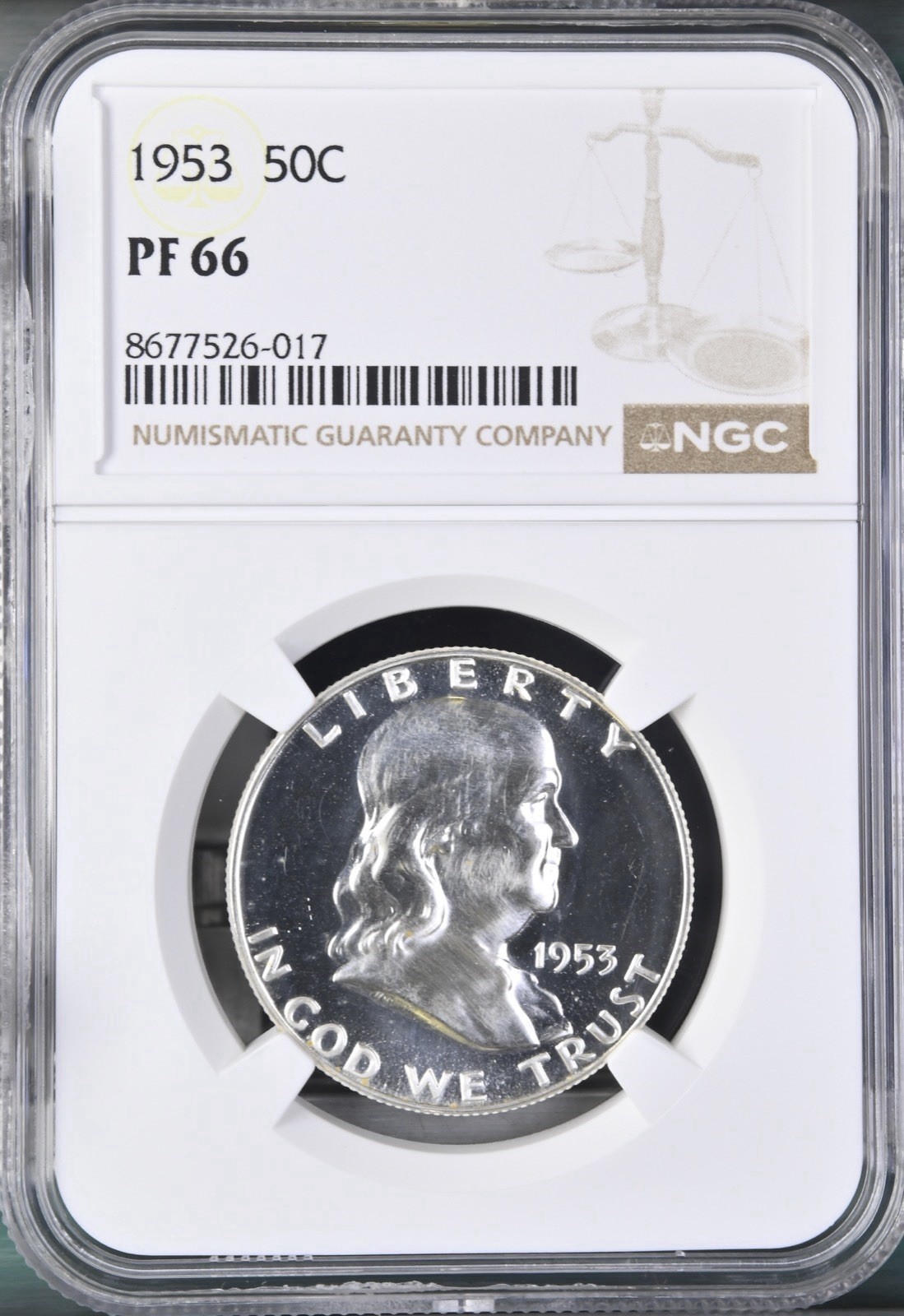 1953 Franklin Proof 50¢ NGC PF 66