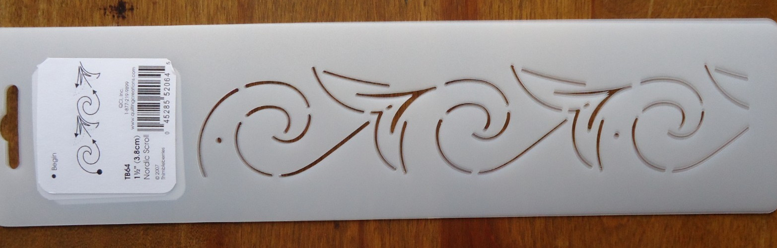 Stencil Quilting TB64 Nordic Scroll Border 1 1/2" 3.8cm QC quilt template CL
