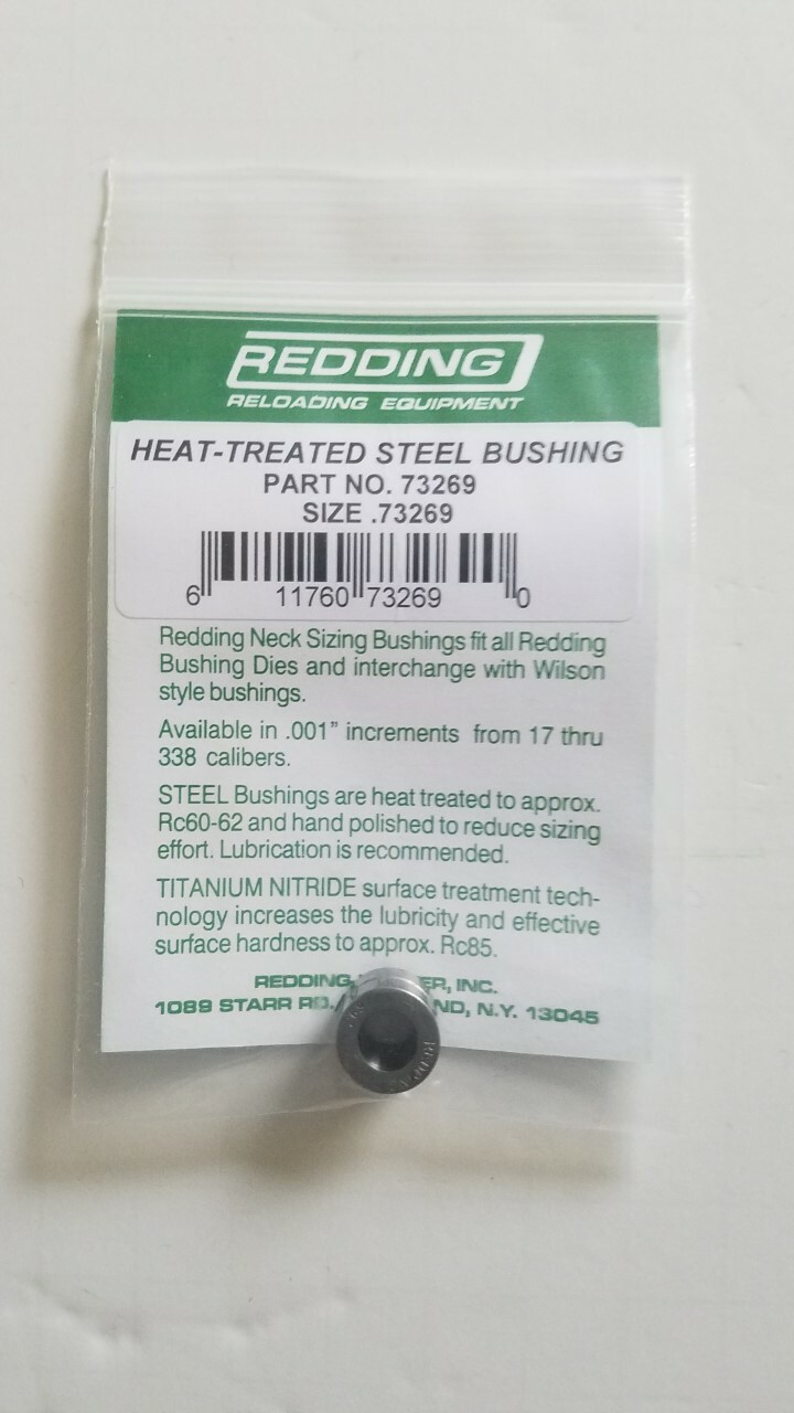 73269 REDDING HEAT TREATED STEEL .269 NECK SIZE BUSHING - BRAND NEW - FREE SHIP