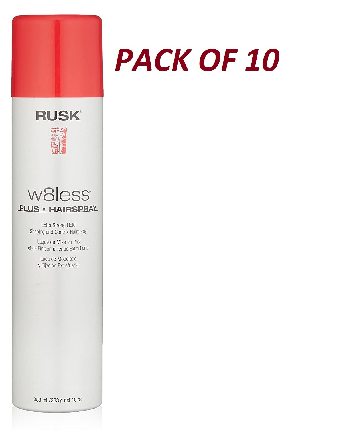 Rusk W8Less Plus Extra Strong Hold Hairspray 10 Oz - Pack of 10