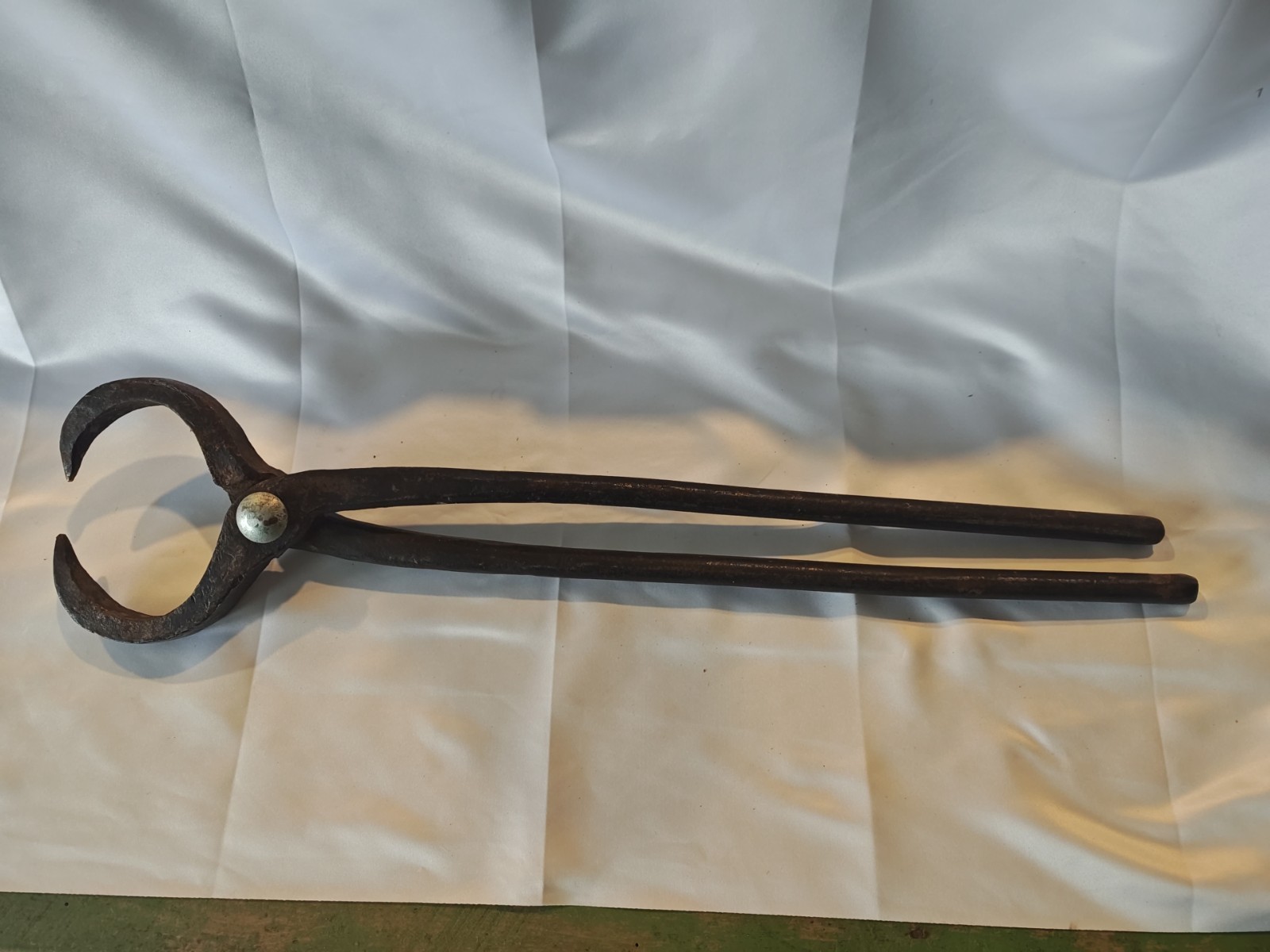 Huge Blacksmith/Foundry Crucible Tongs Heavy Hand Made Antique Primitive Tool