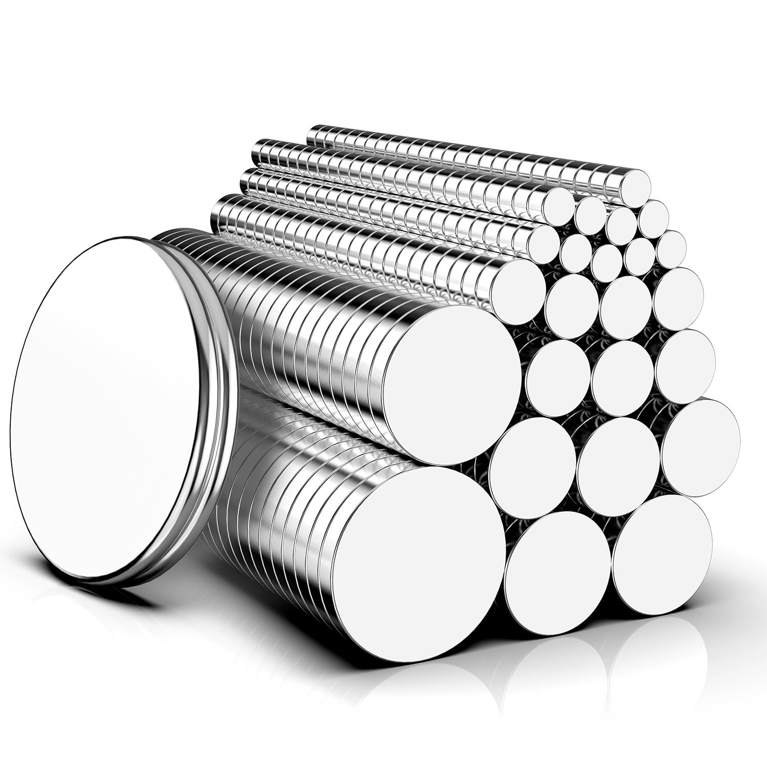 Magnets, Caturledas 600 Pack 8 Different Sizes Small Mix-8 Sizes, Silver