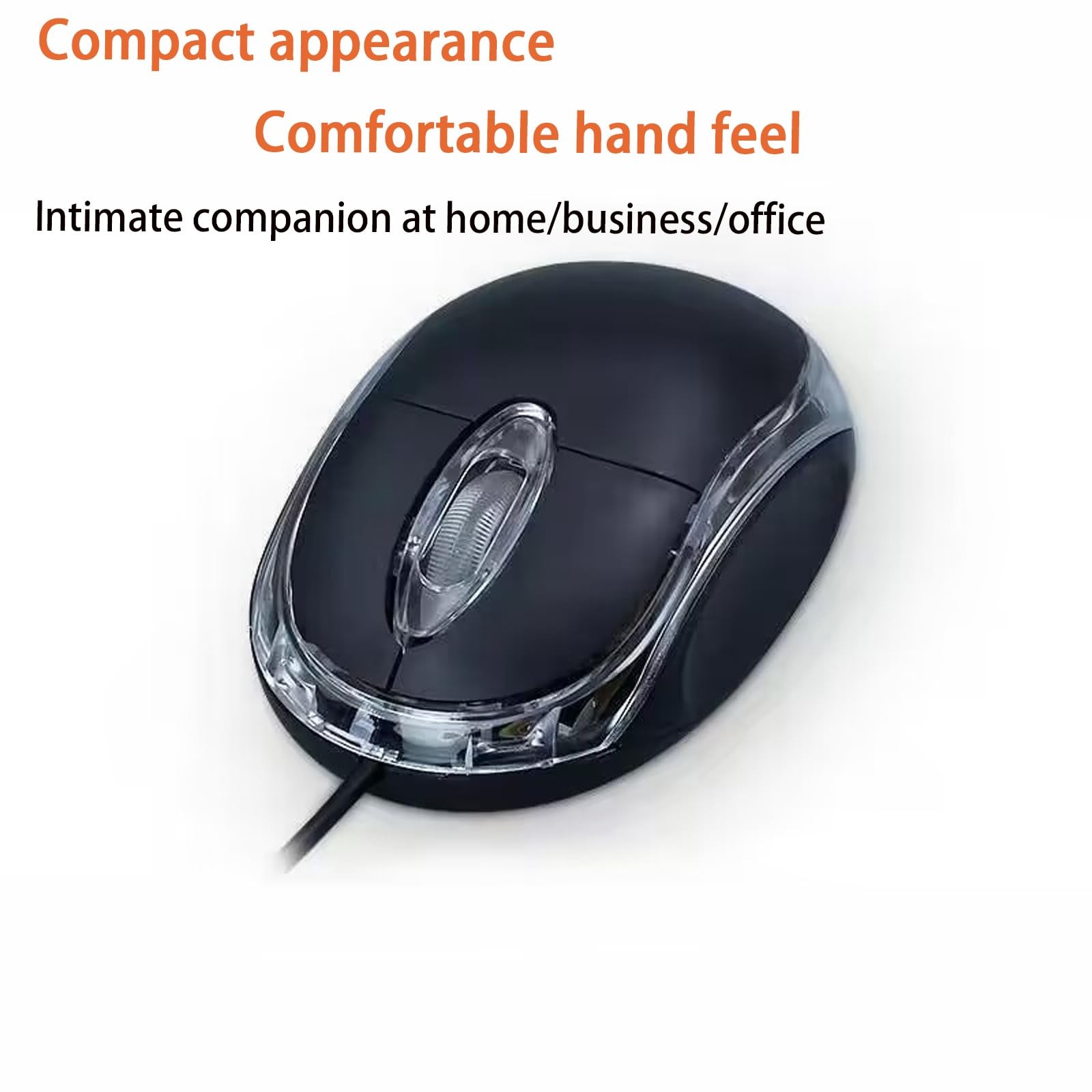 2 Pack Wired Mini Optical Mouse Computer Ergonomic 2 pack black