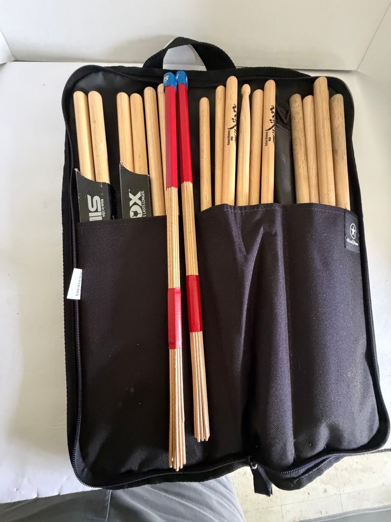 Collection of Drumsticks in Carrying Case