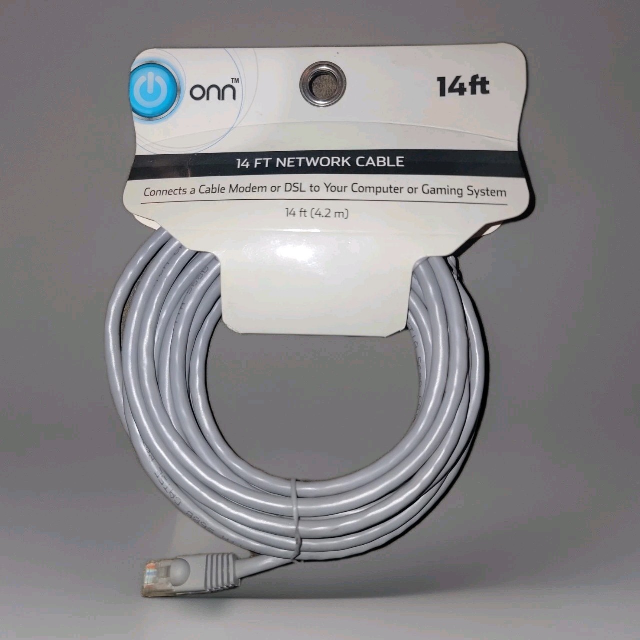 Onn 14 Feet UTP Network Cable - Grey ONA11HO083