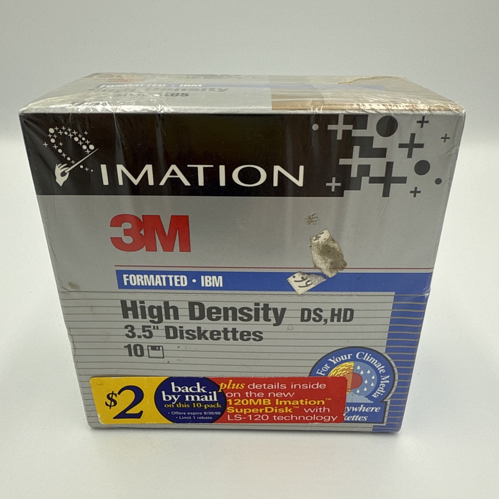 Lot of 10 New 3M 3.5” Floppy Disks DS/HD IBM Formatted Sealed Vintage NOS
