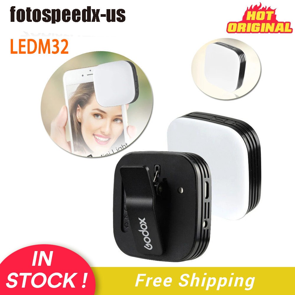 US Godox LEDM32 Mini Fill Video Light Mobilephone Lithium Battery Lighting CRI95