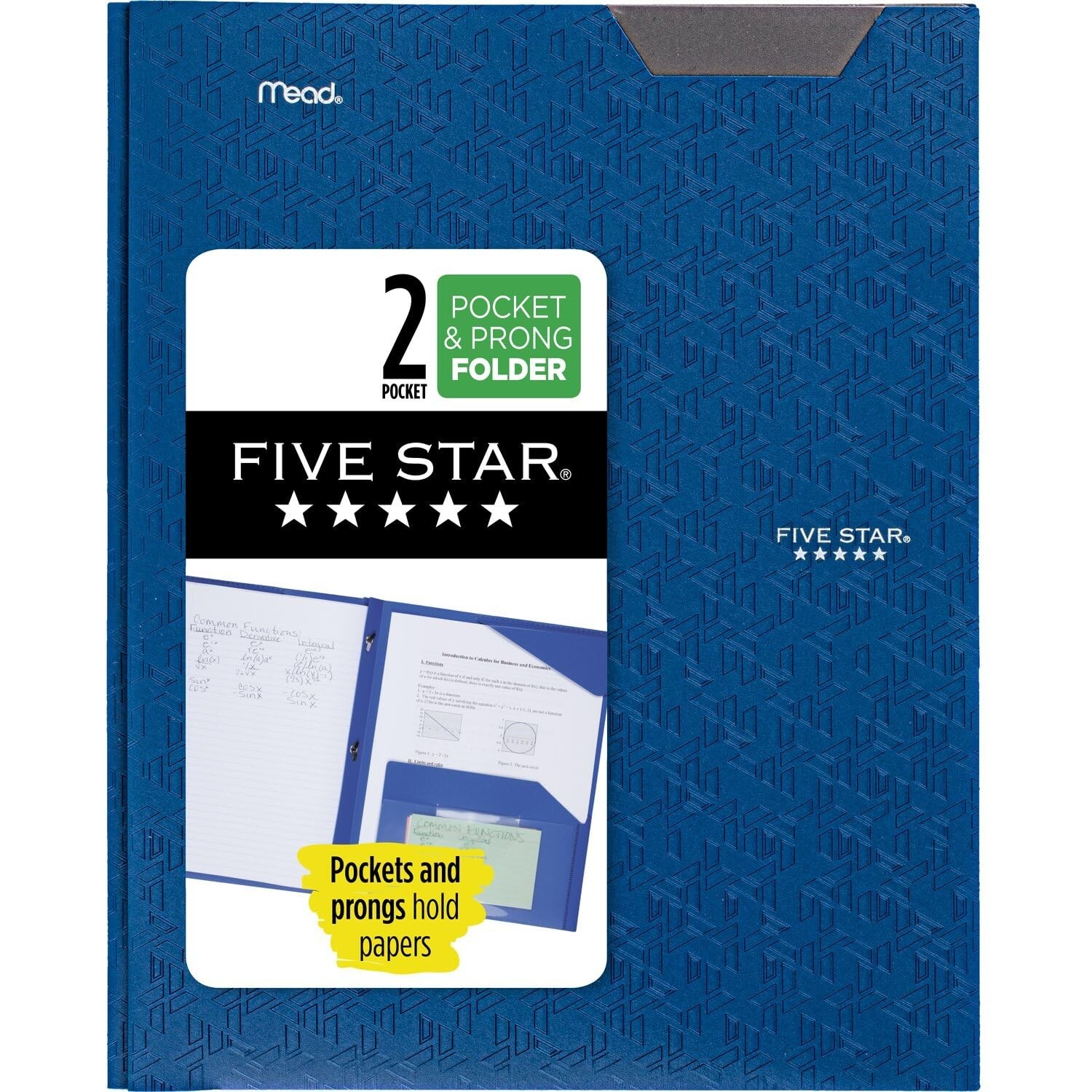 Five Star 2 Pocket Folder, Stay-Put Folder, Plastic Colored Folders with Pock...