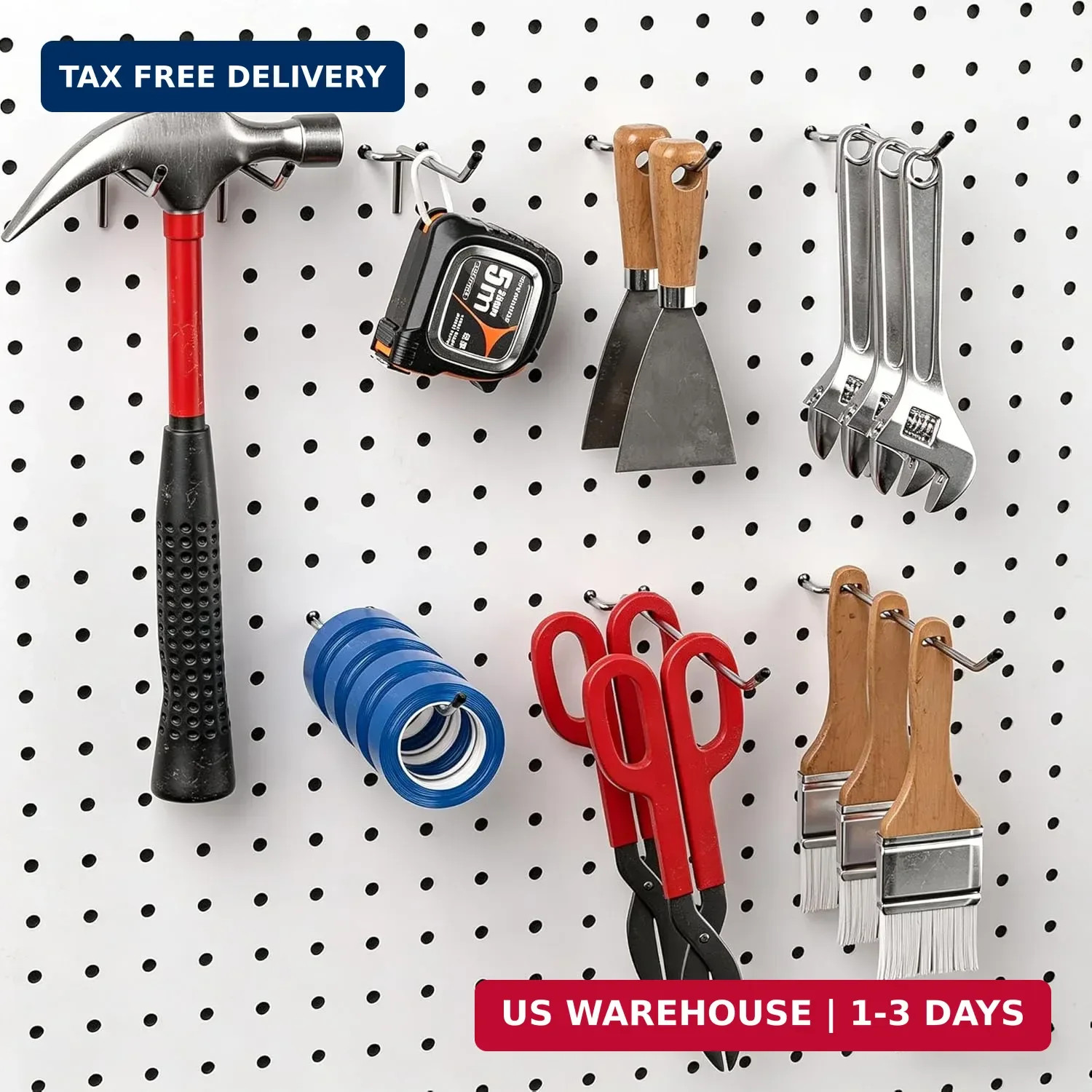 Pegboard Hooks Assortment with Pegboard Bins, Peg Locks, for Organizing