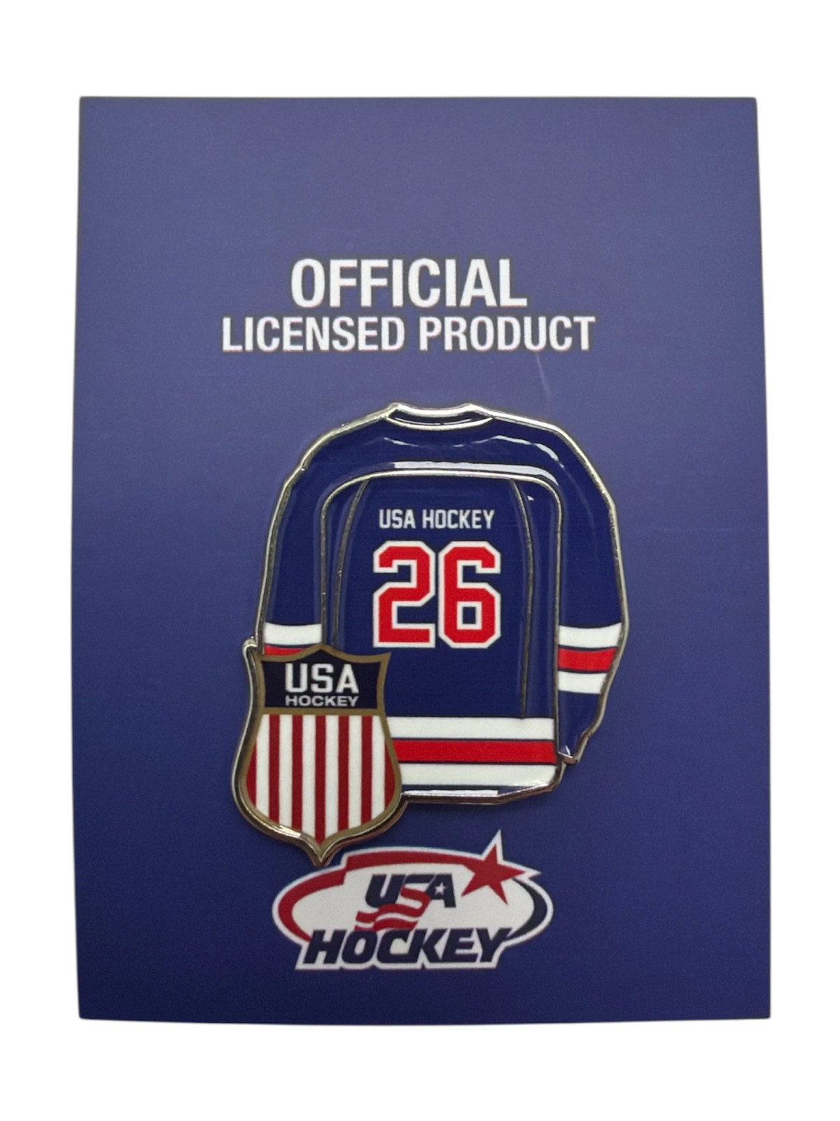 USA Hockey Blue Jersey shield pin