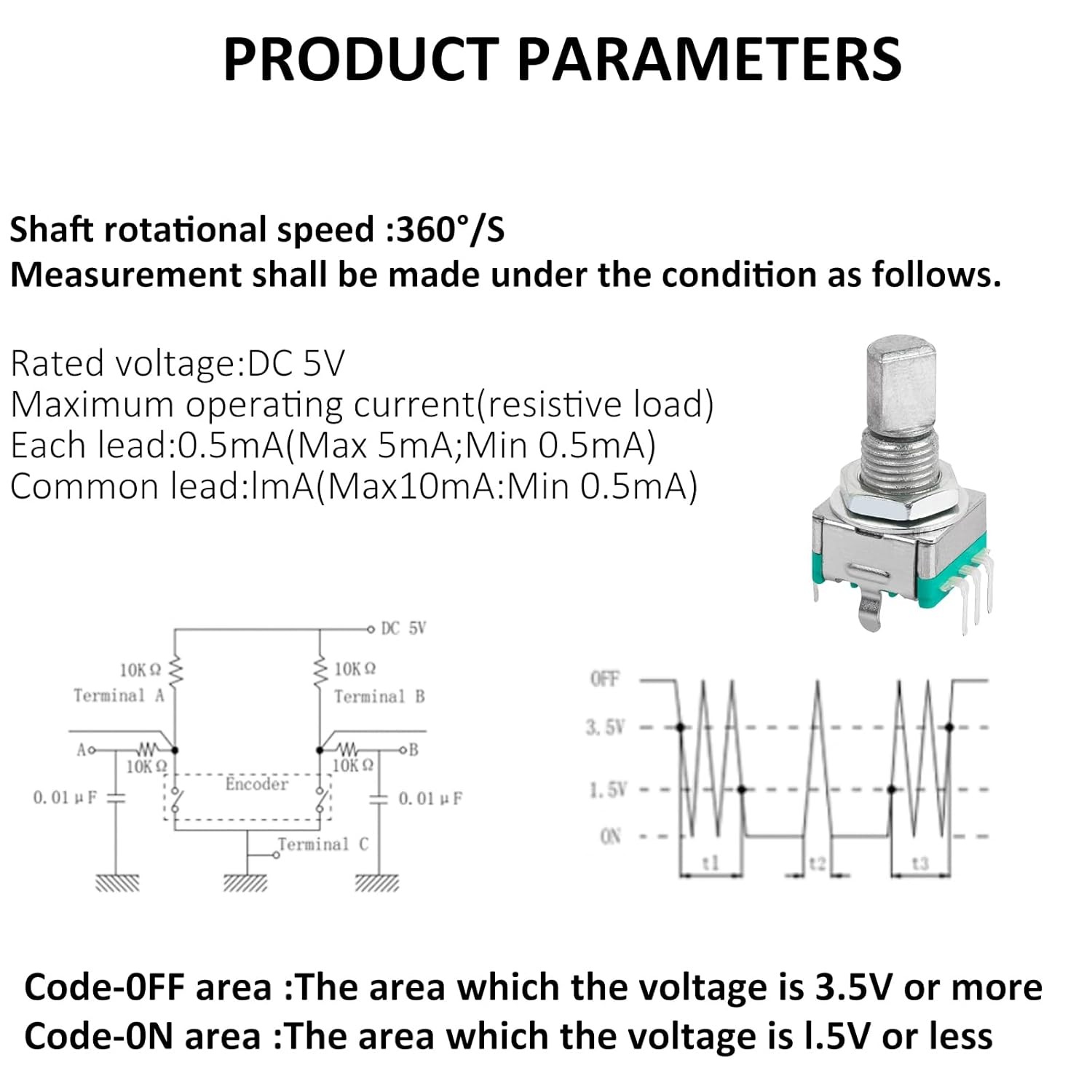 10 Pcs EC11 Rotary Encoder Digital Potentiometer with Switch 15MM US