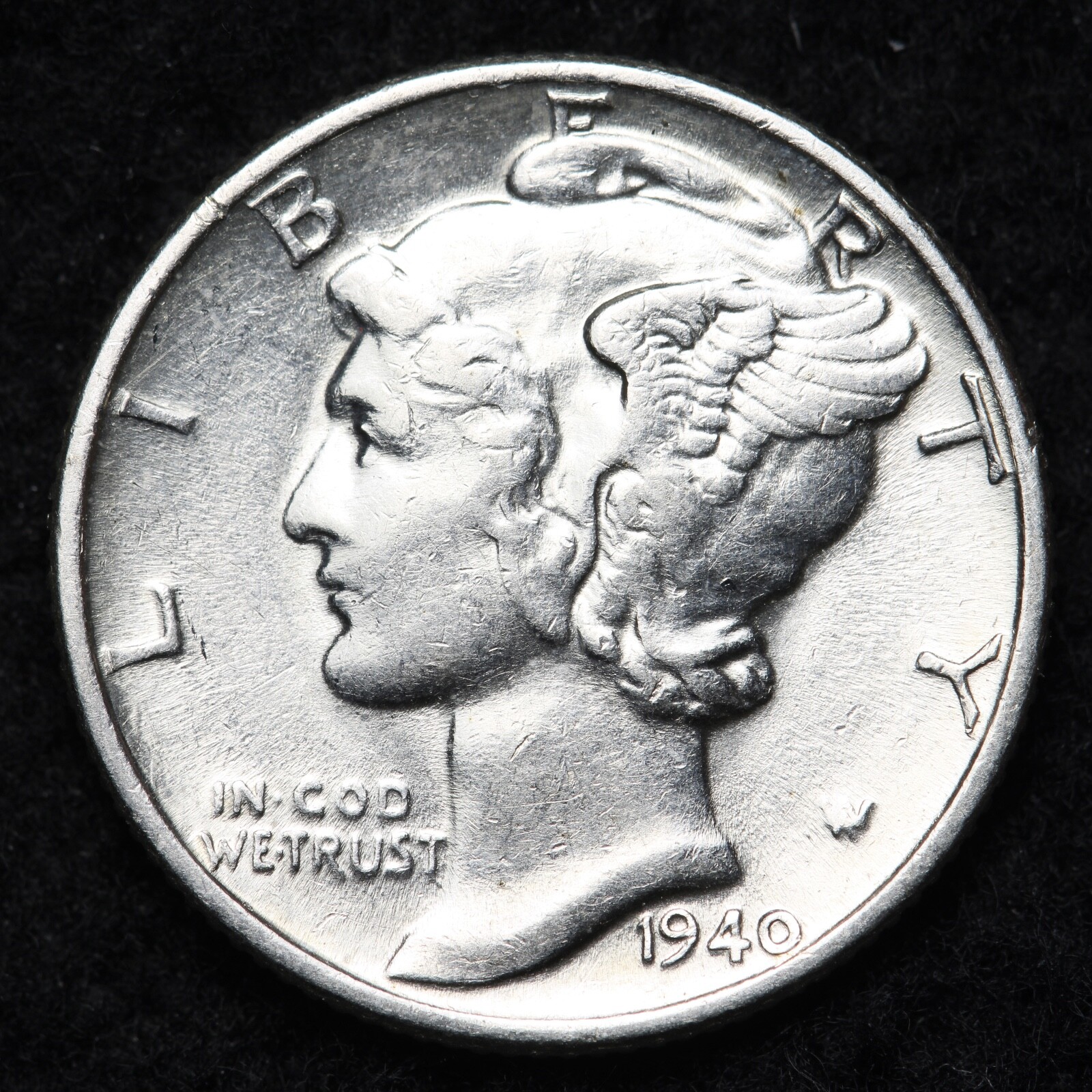 1940 Mercury Silver Dime AU FREE SHIPPING