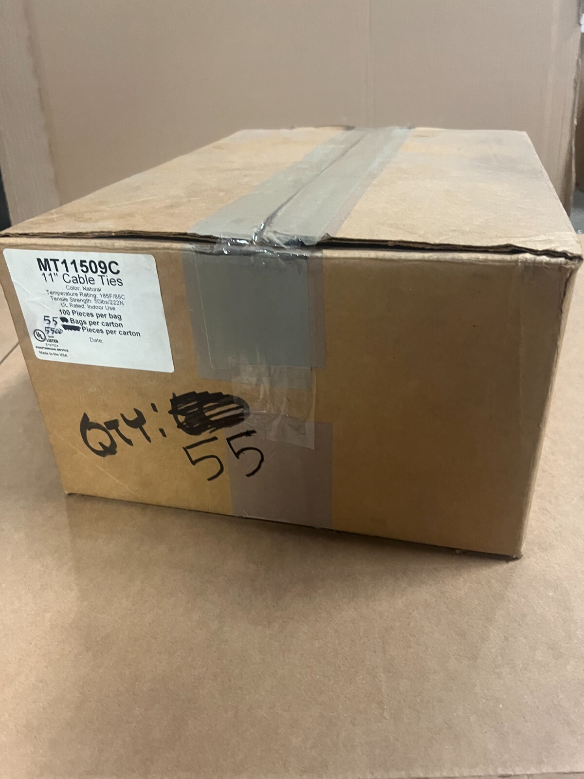 Lot of 5500 Mighty Tie MT11509C 11" Cable Ties Natural New NIB